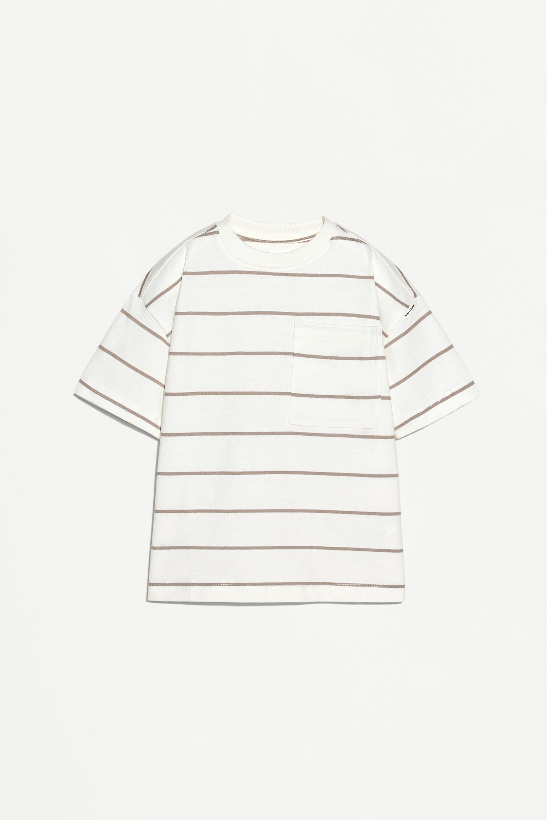 Striped heavy jersey T-shirt - MINK / 11-12 years