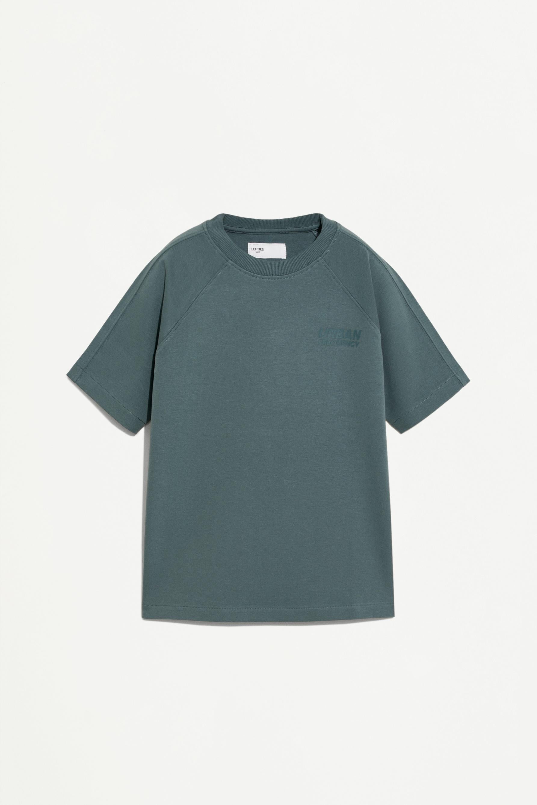 Interlock T-shirt with rubberised slogan. - GREYISH / 11-12 years