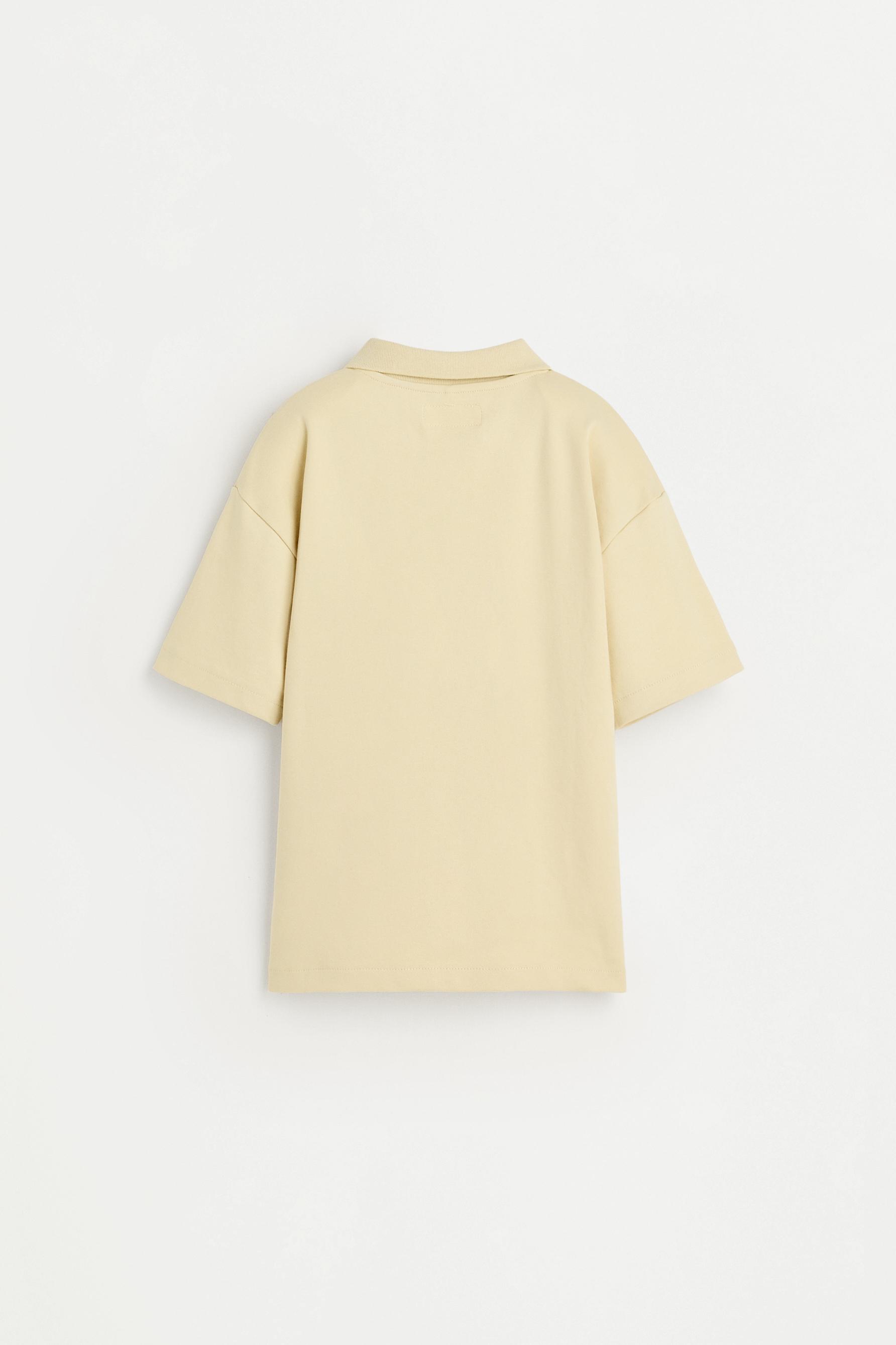 Interlock polo shirt with text