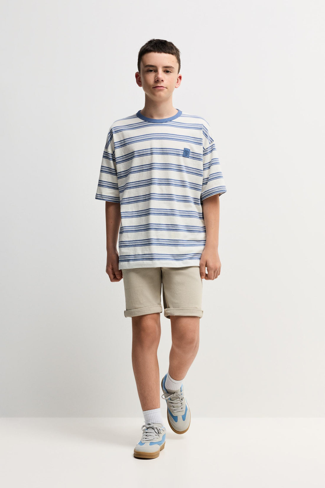 Striped T-shirt - MEDIUM BLUE / 11-12 years
