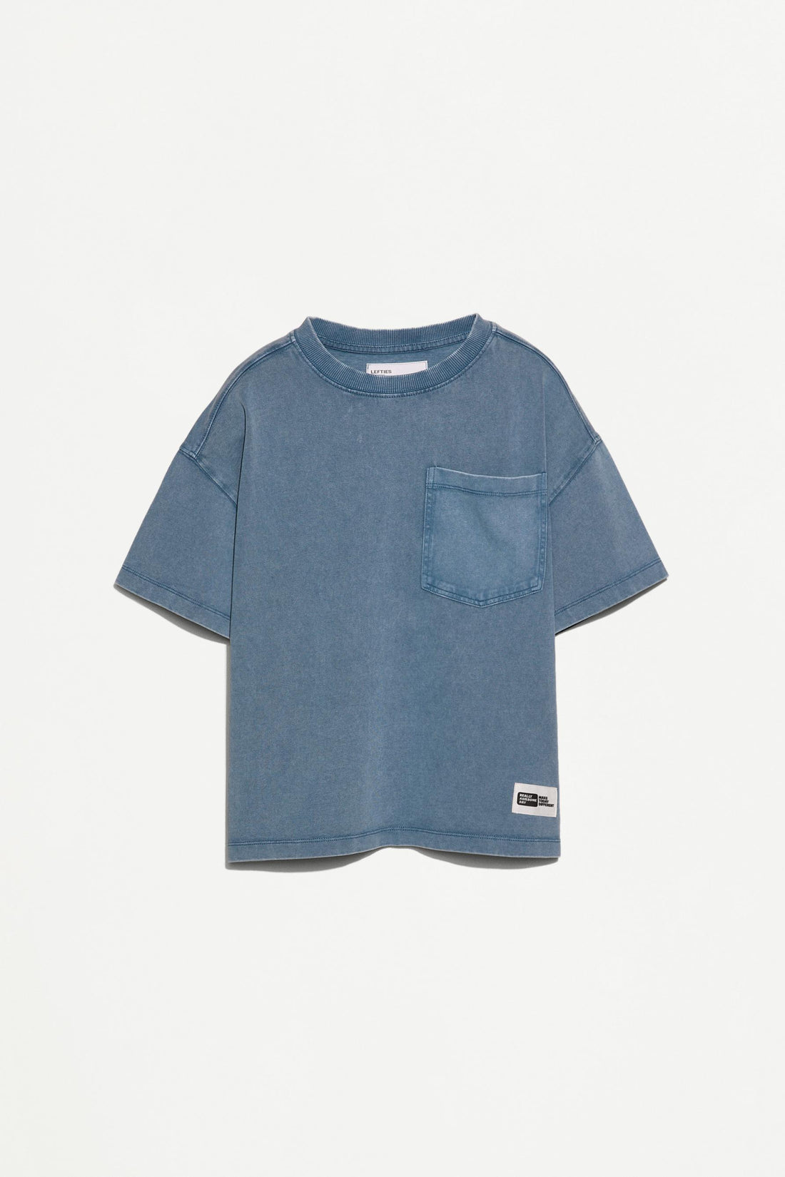 Heavy jersey faded-effect T-shirt - FADED BLUE / 11-12 years