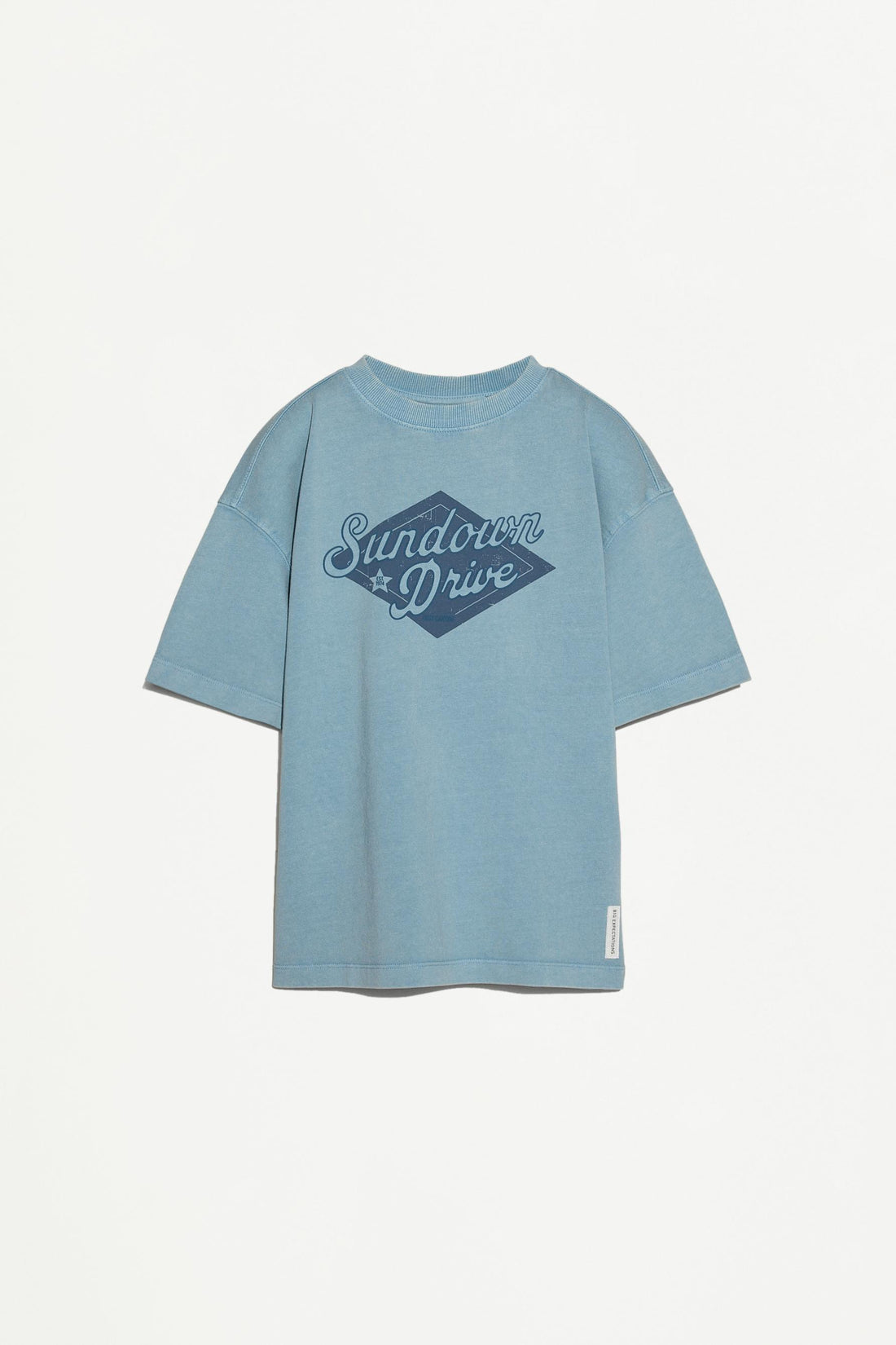 Faded effect printed T-shirt - MEDIUM BLUE / 11-12 years