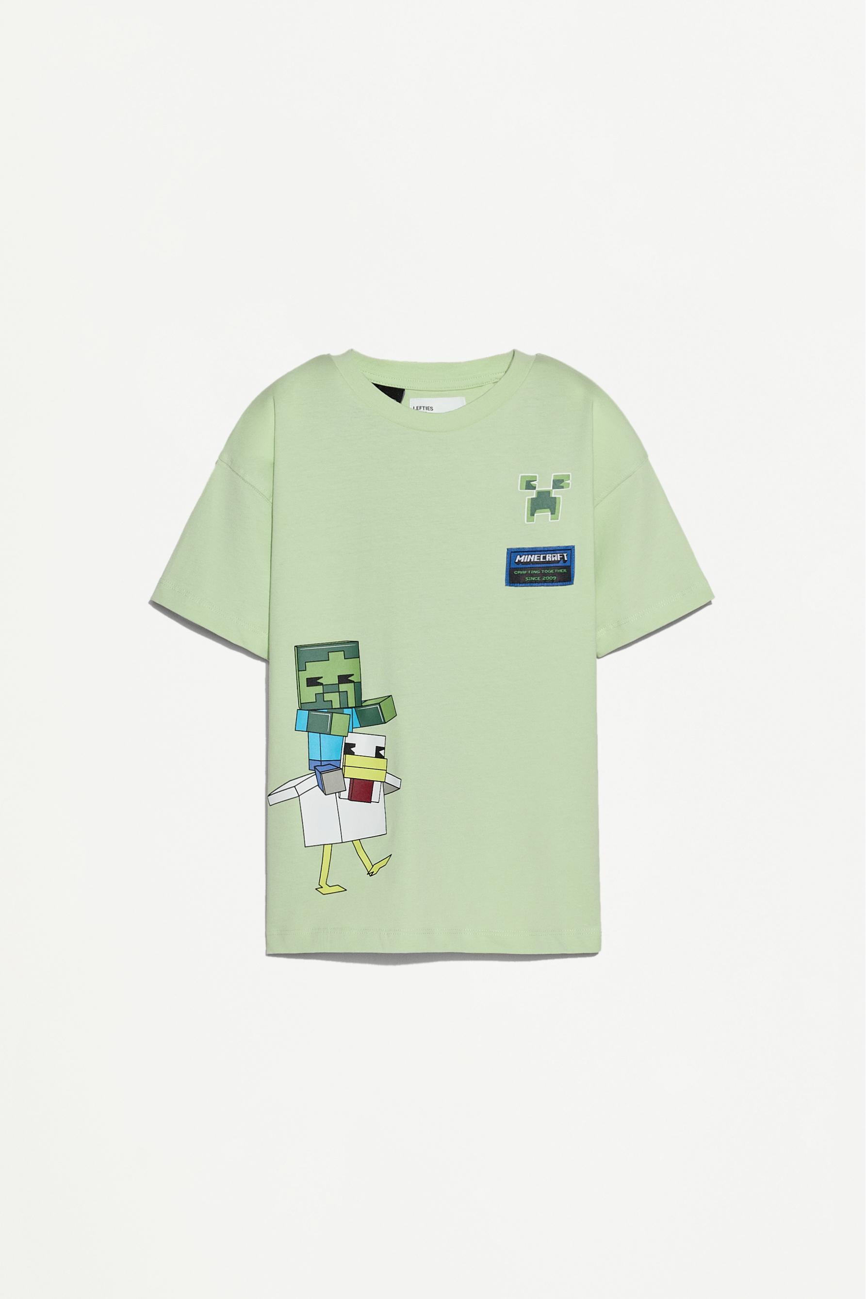 Minecraft T-shirt with a maxi print on the back - GREEN / 11-12 years