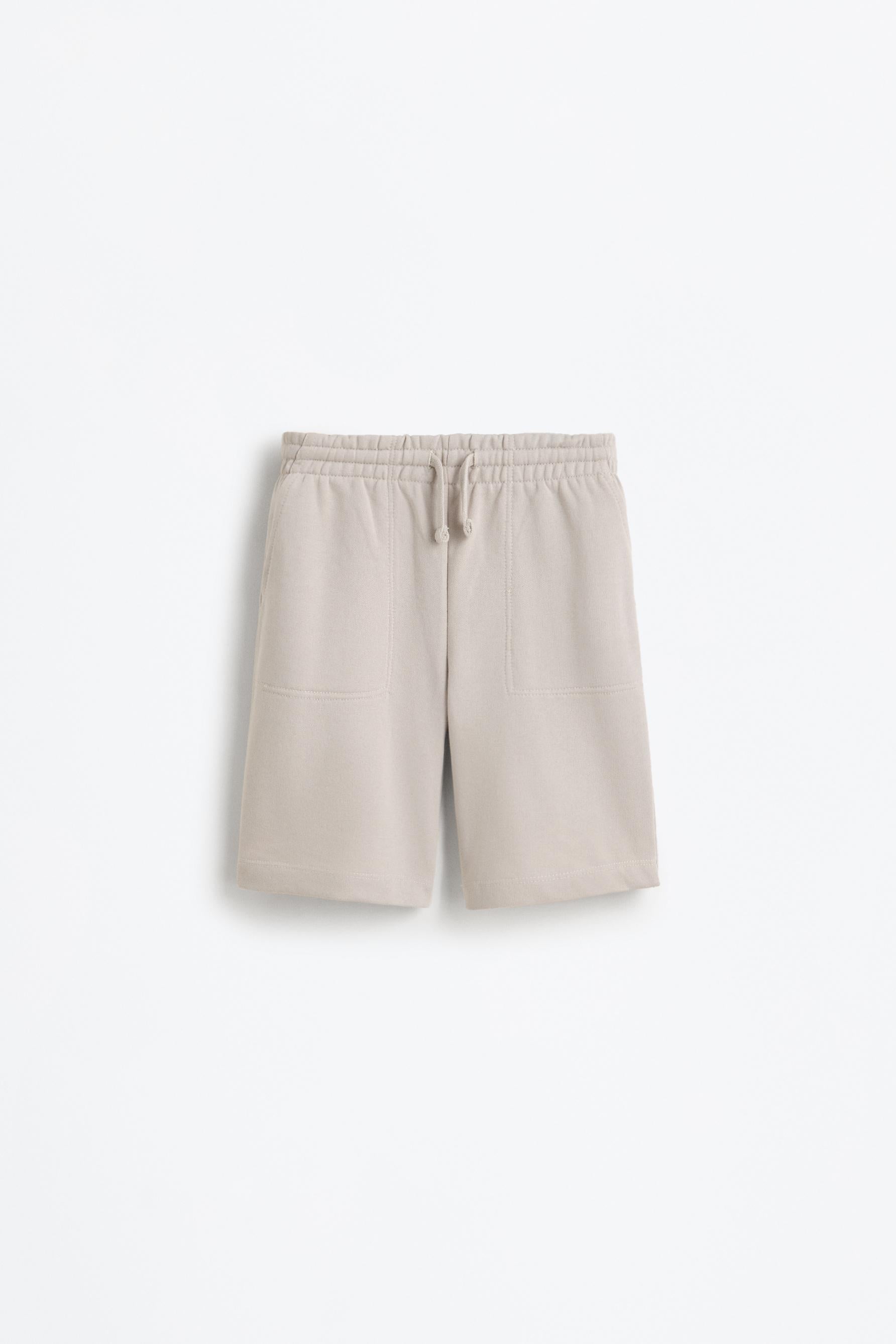 Basic plush Bermuda shorts - GREY / 11-12 years