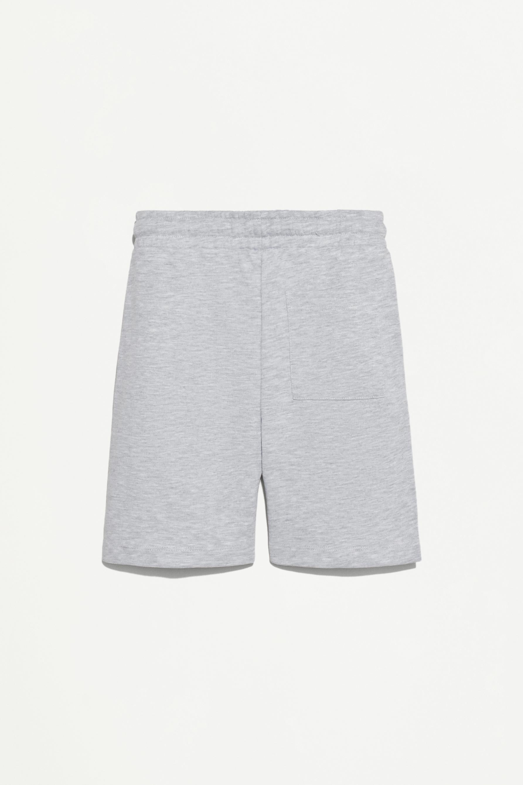 Plush Bermuda shorts with text