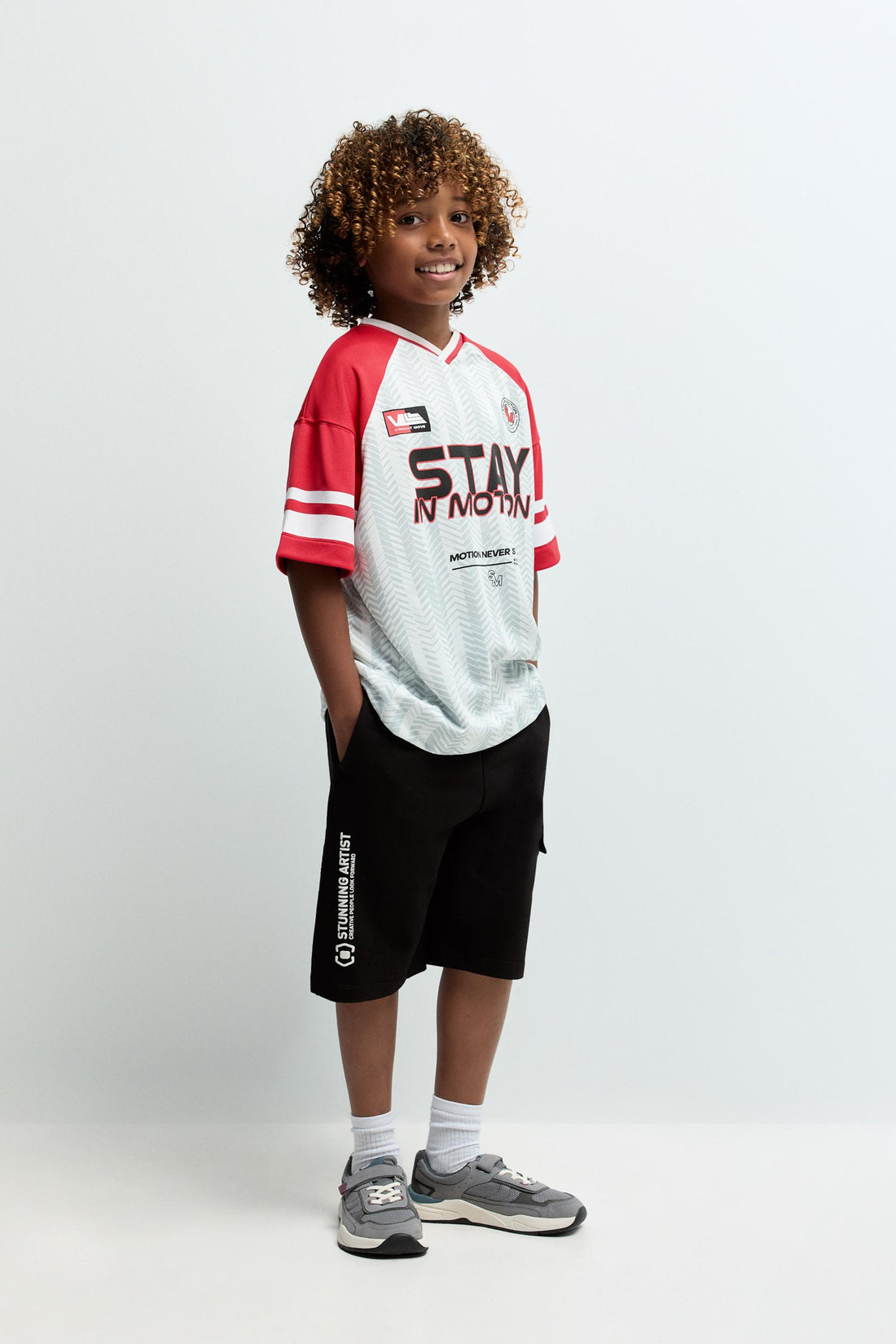 Plush cargo Bermuda shorts - BLACK / 11-12 years