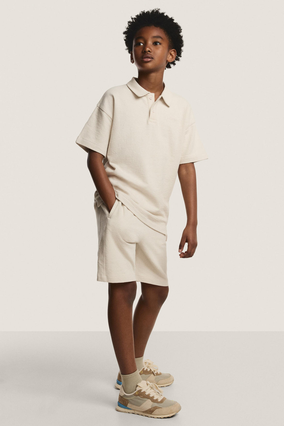 Bias cut Bermuda shorts