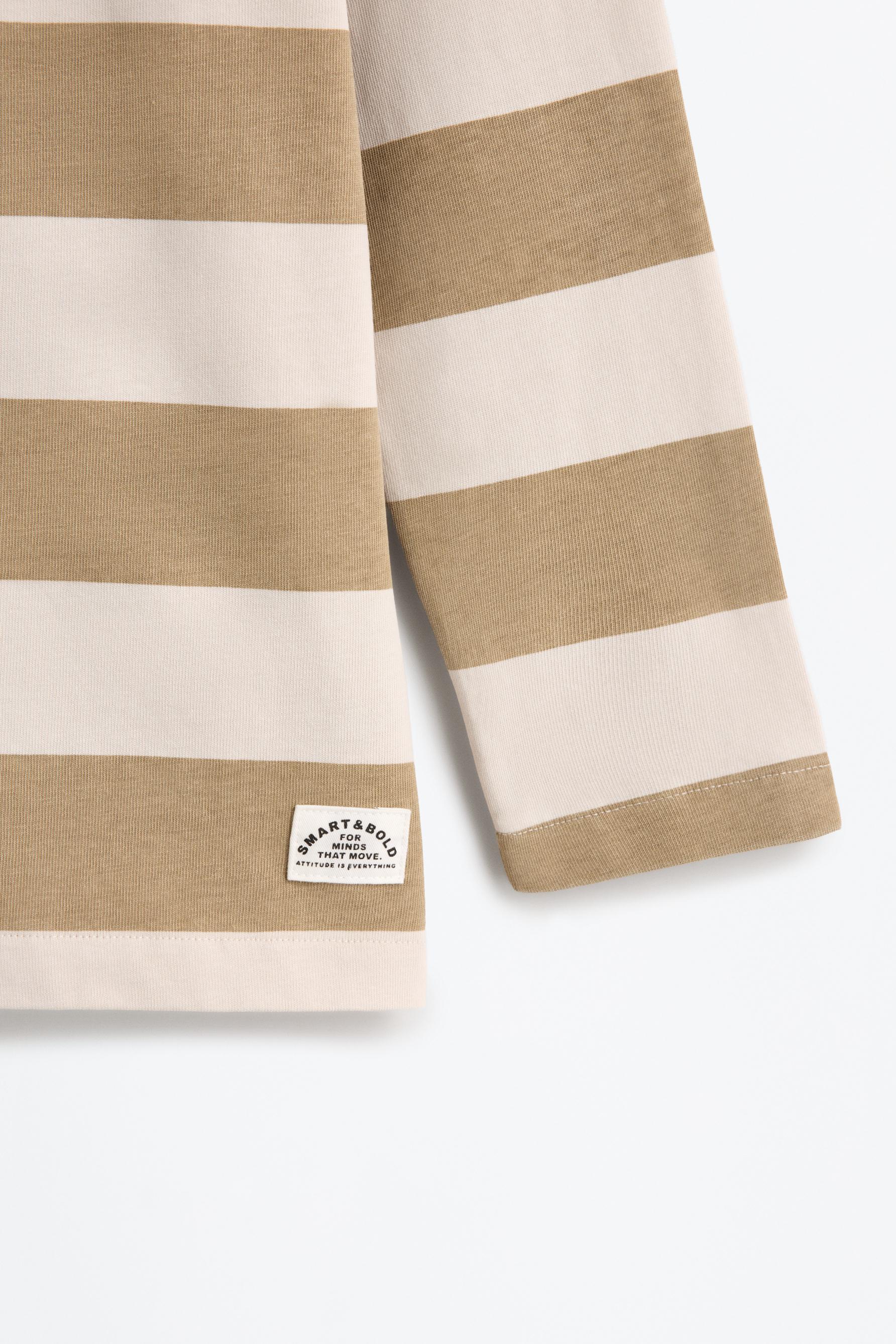 Striped long sleeve polo shirt