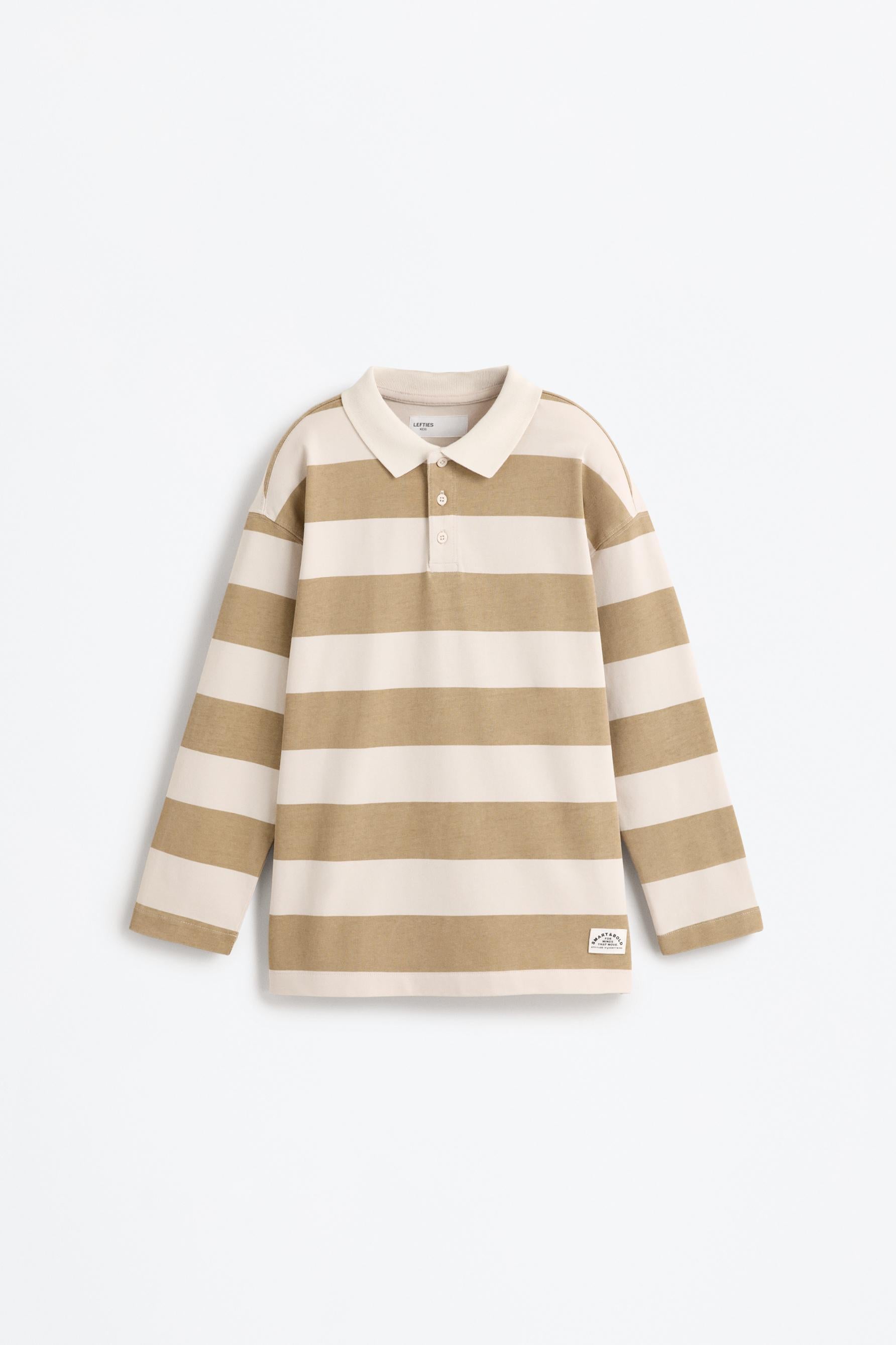 Striped long sleeve polo shirt