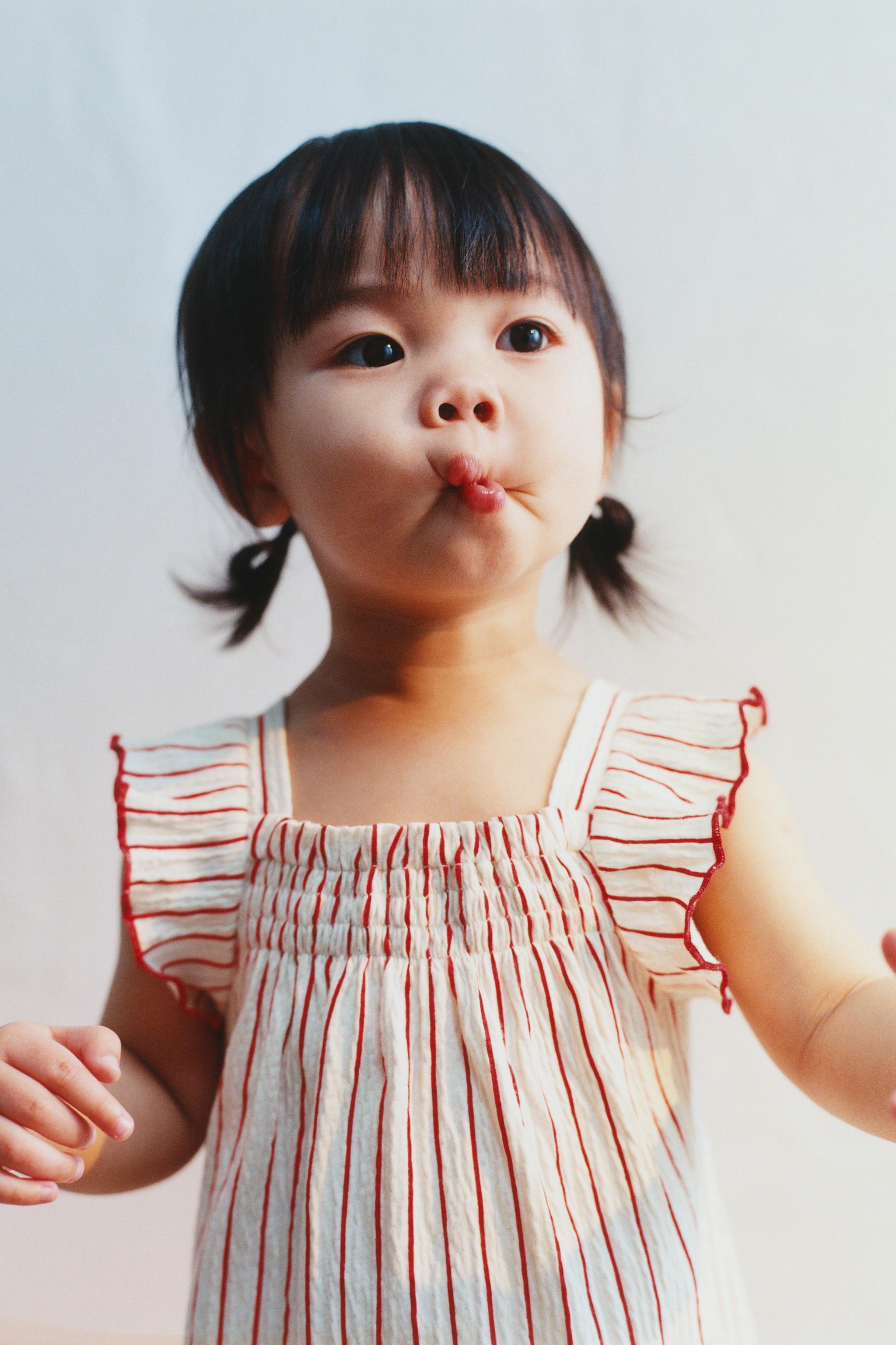 STRIPED PRINT BODYSUIT - White / Red / 12-18 months (86 cm)