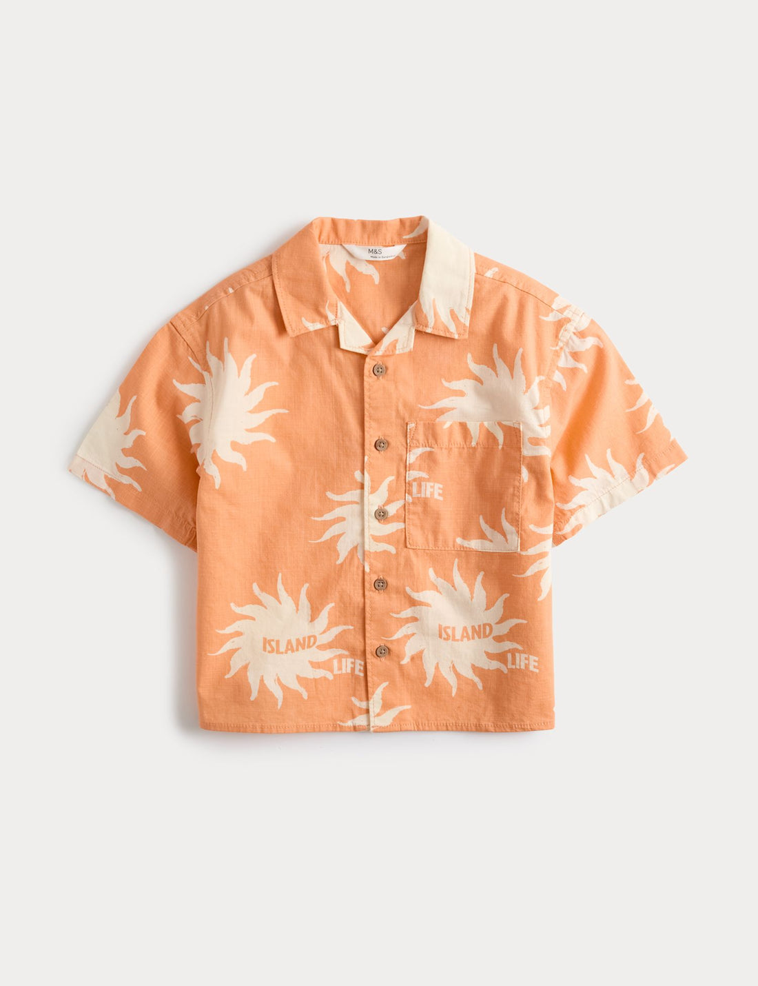 Pure Cotton Patterned Shirt (2-8 Yrs) - ORANGE / 2-3 Years