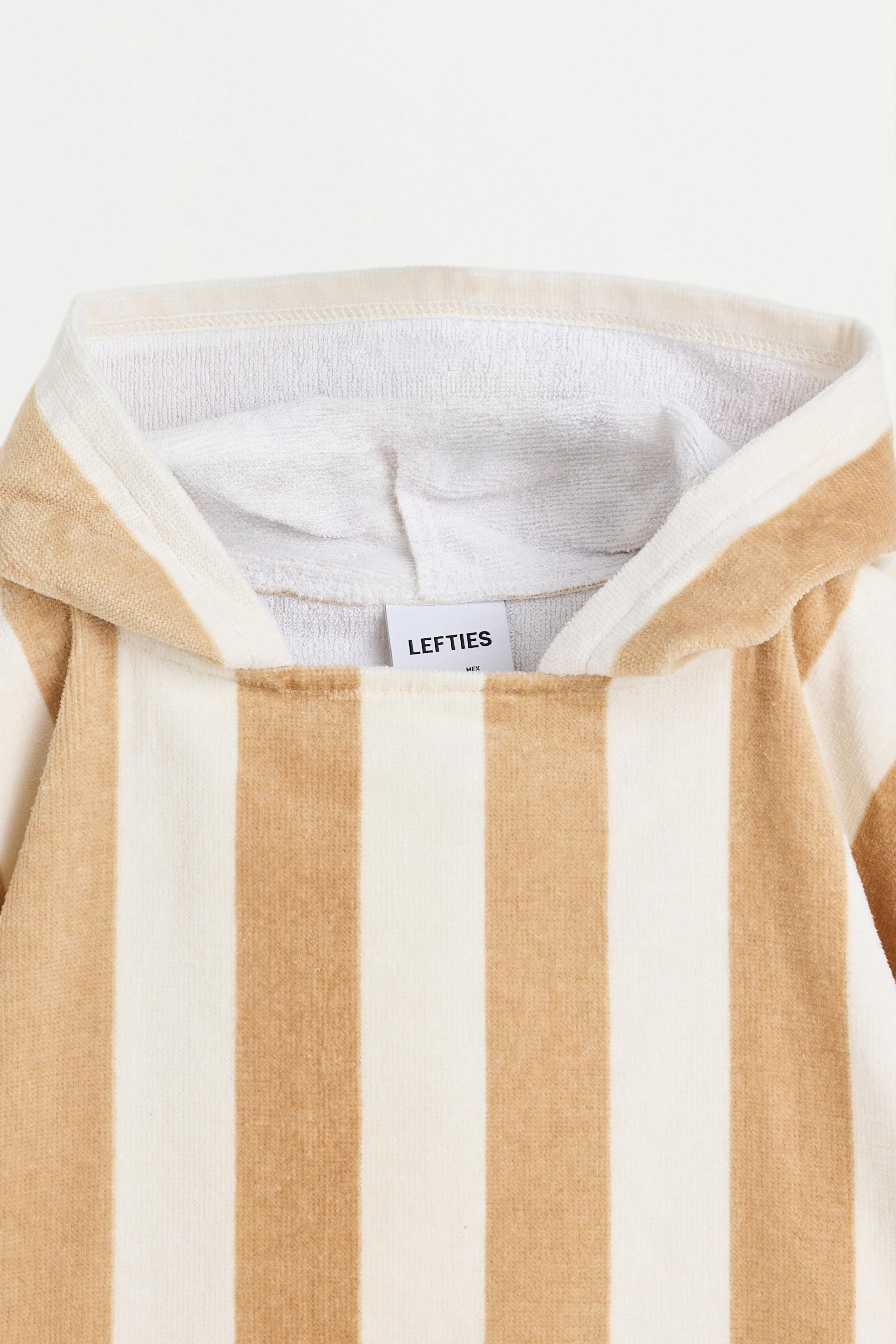 Kids | Striped beige poncho towel