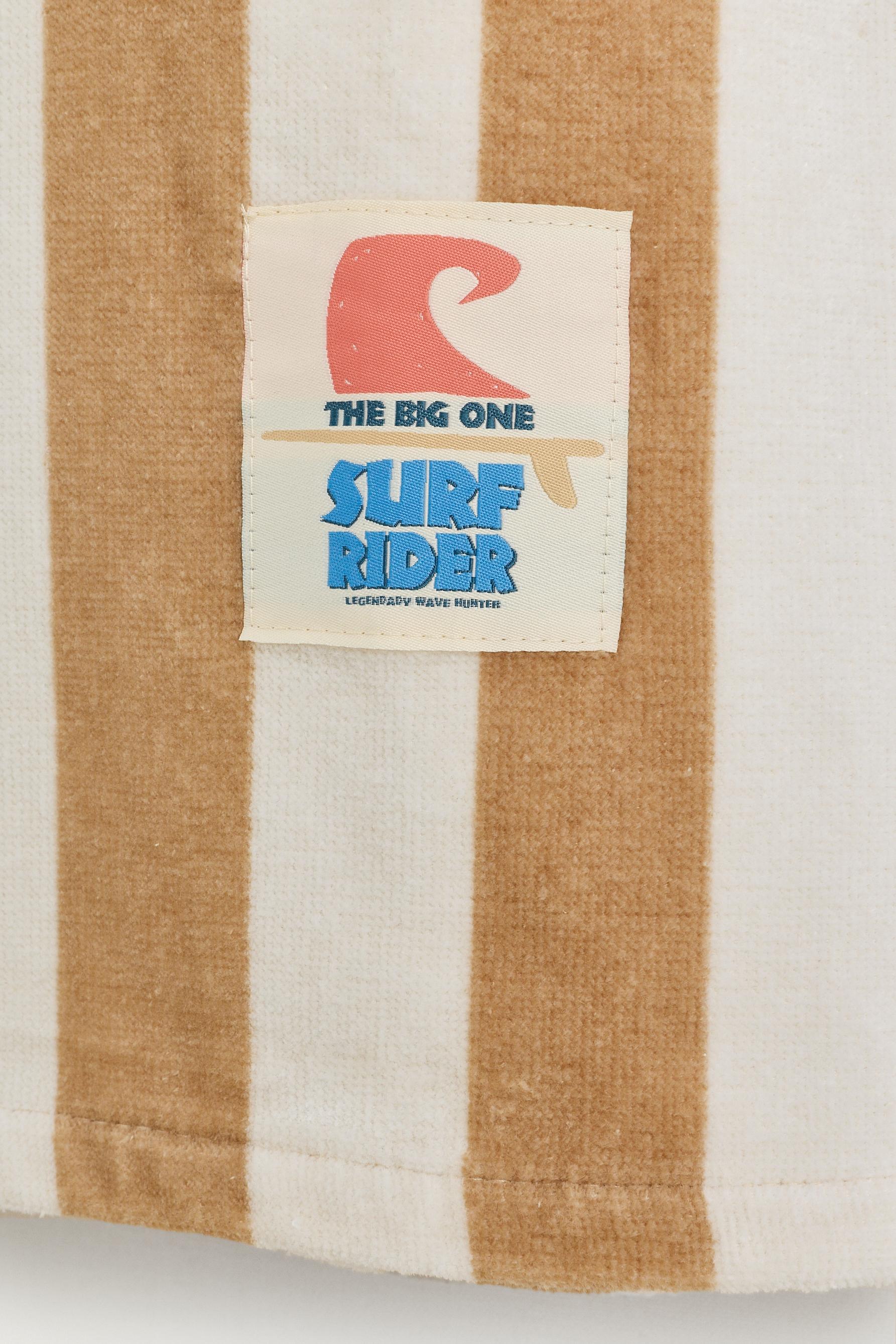 Kids | Striped beige poncho towel - BEIGE / M
