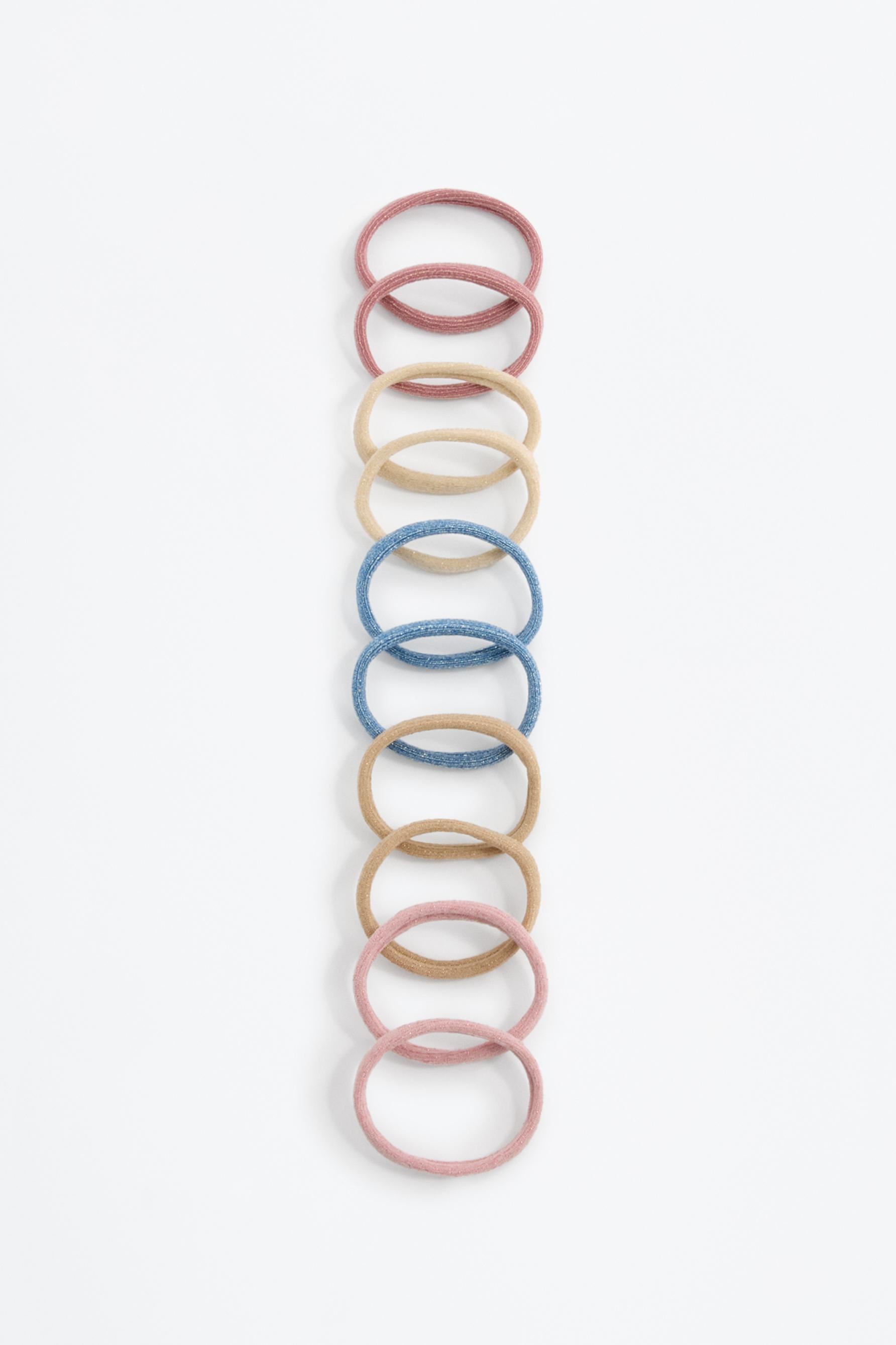 Pack of 20 shimmery elastic hair ties