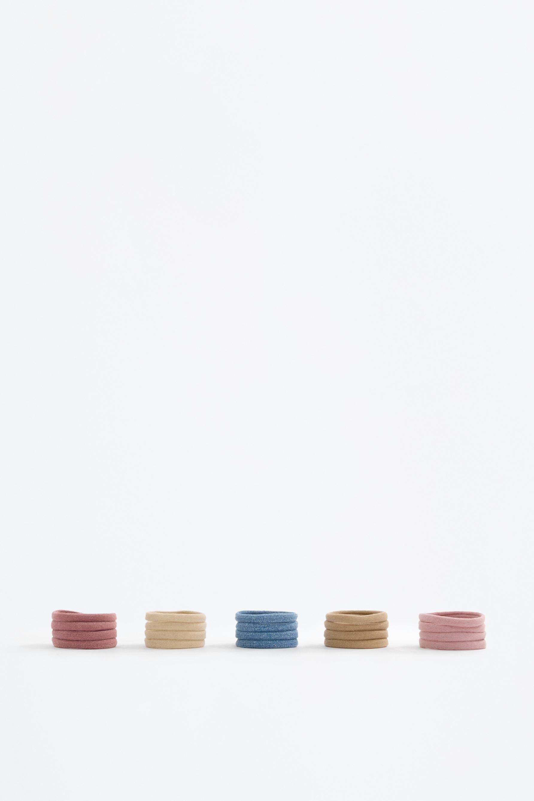 Pack of 20 shimmery elastic hair ties
