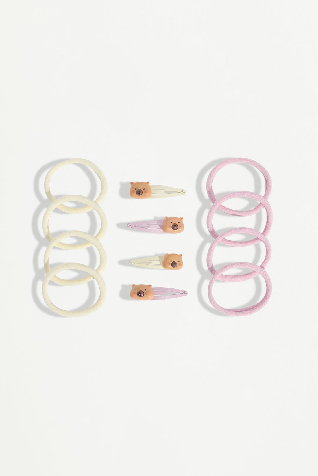 Capybara clips and hair ties set