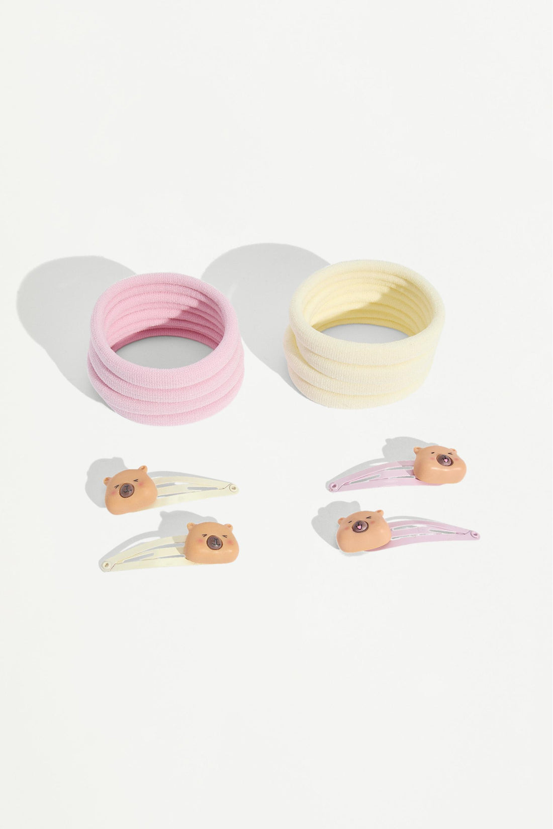 Capybara clips and hair ties set