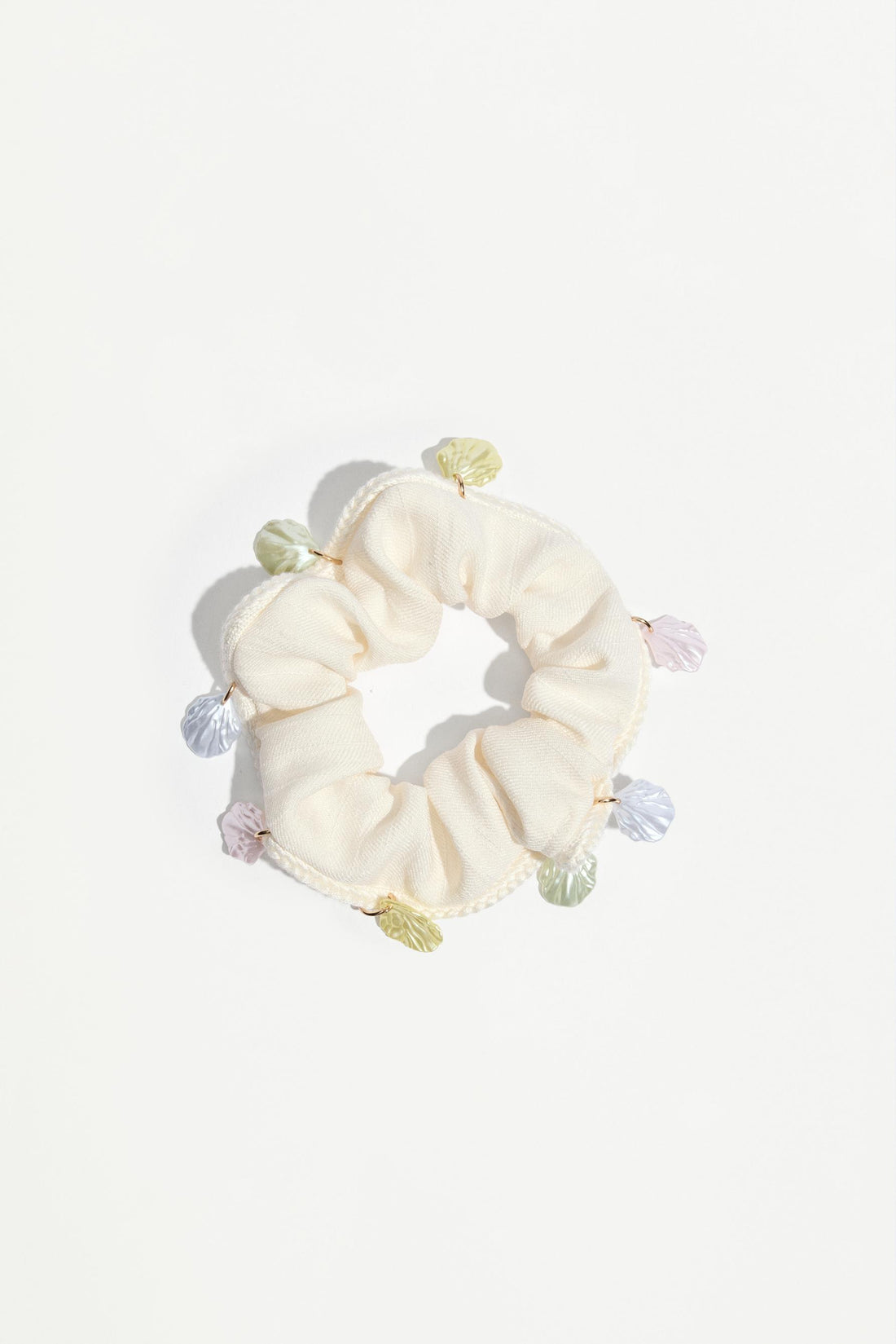 Scrunchie with shell charms