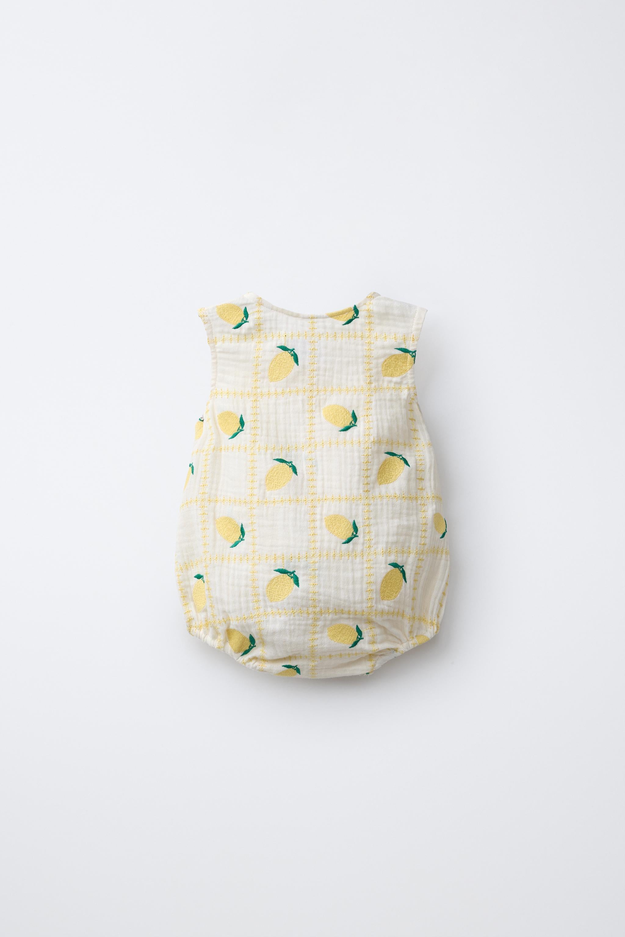 CASA LAWA X ZARA KIDS EMBROIDERED LEMON ROMPER