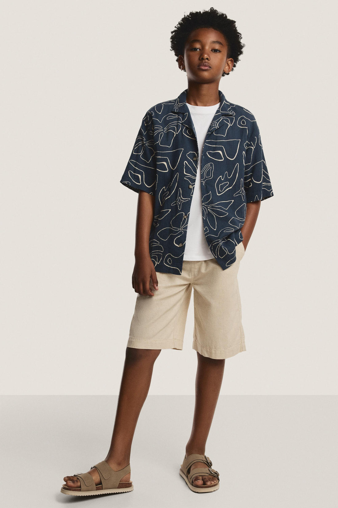 Rustic Bermuda shorts - SAND / 11-12 years