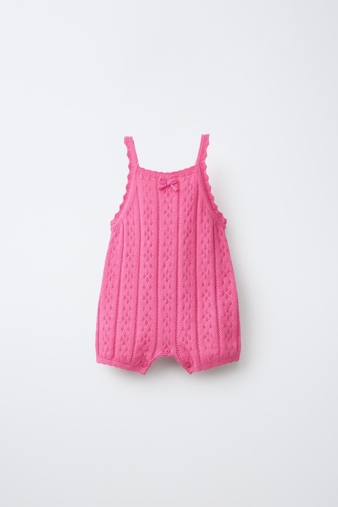 POINTELLE KNIT ROMPER - Fuchsia / 1-3 months (62 cm)