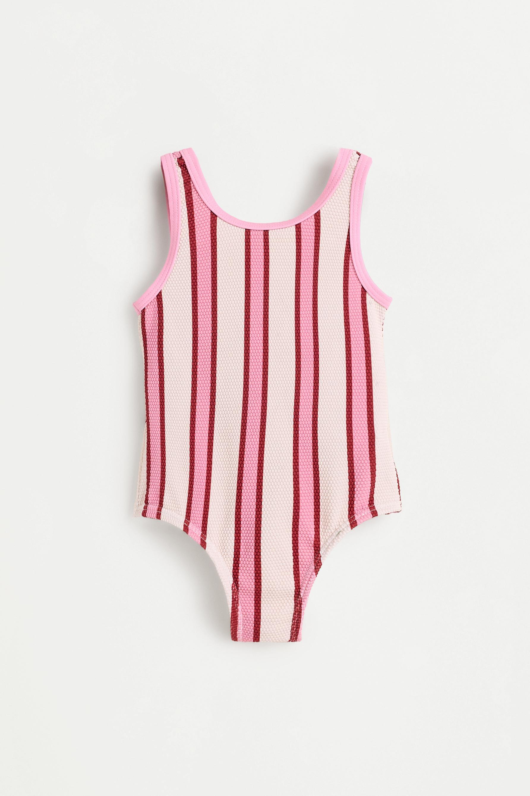 Baby Girl | Pink striped swimsuit - PINKISH WHITE / 12-18 months