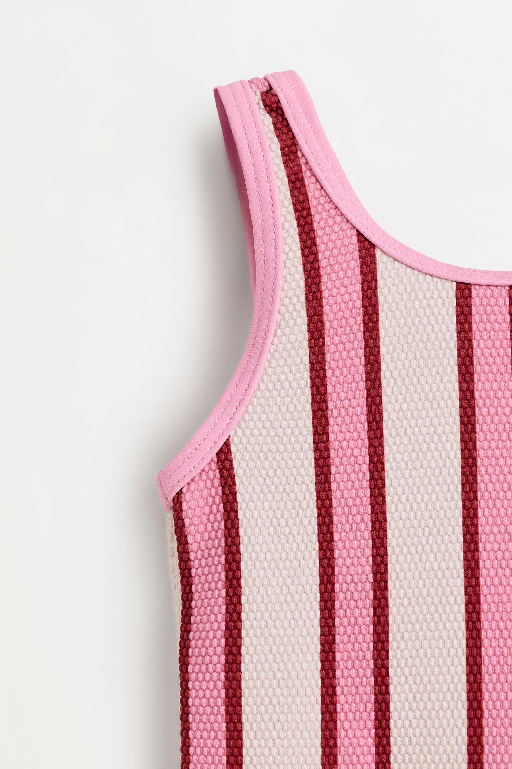 Baby Girl | Pink striped swimsuit