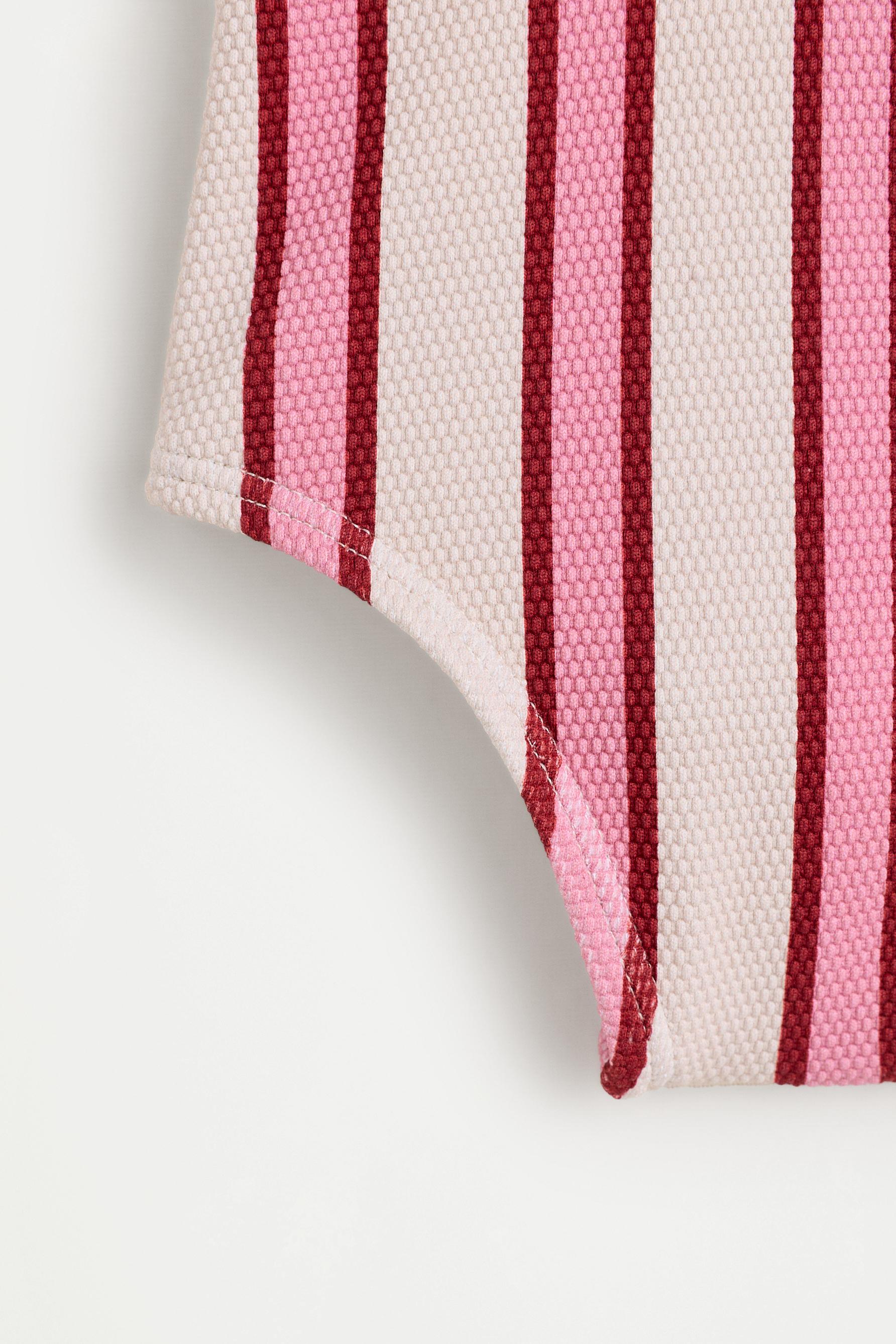 Baby Girl | Pink striped swimsuit