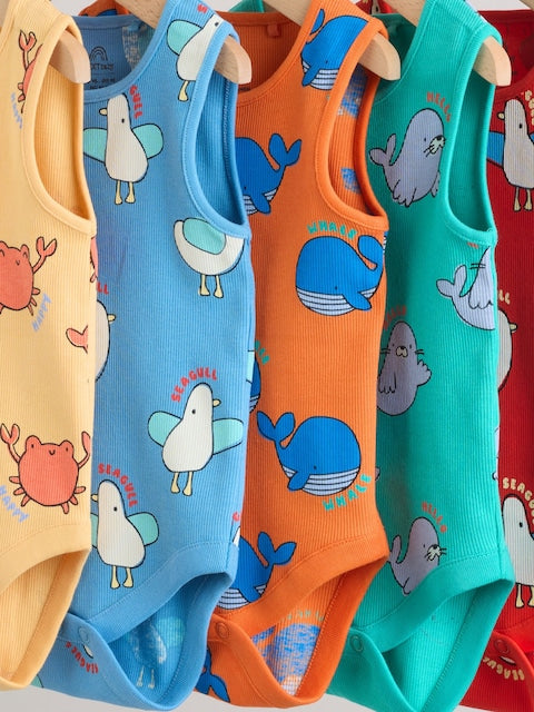 Multi Vest Baby Bodysuits 5 Pack