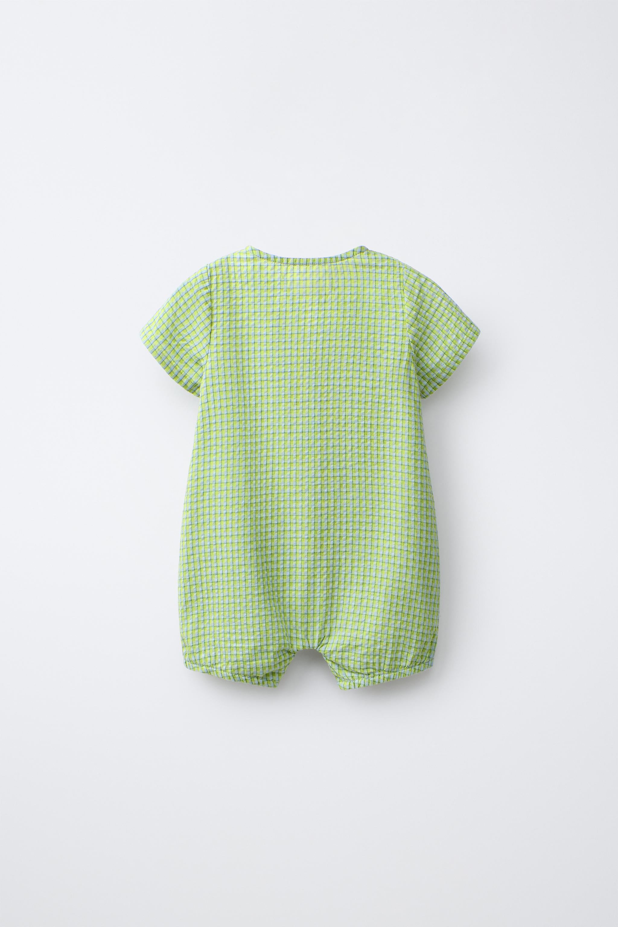 TEXTURED CHECK ROMPER