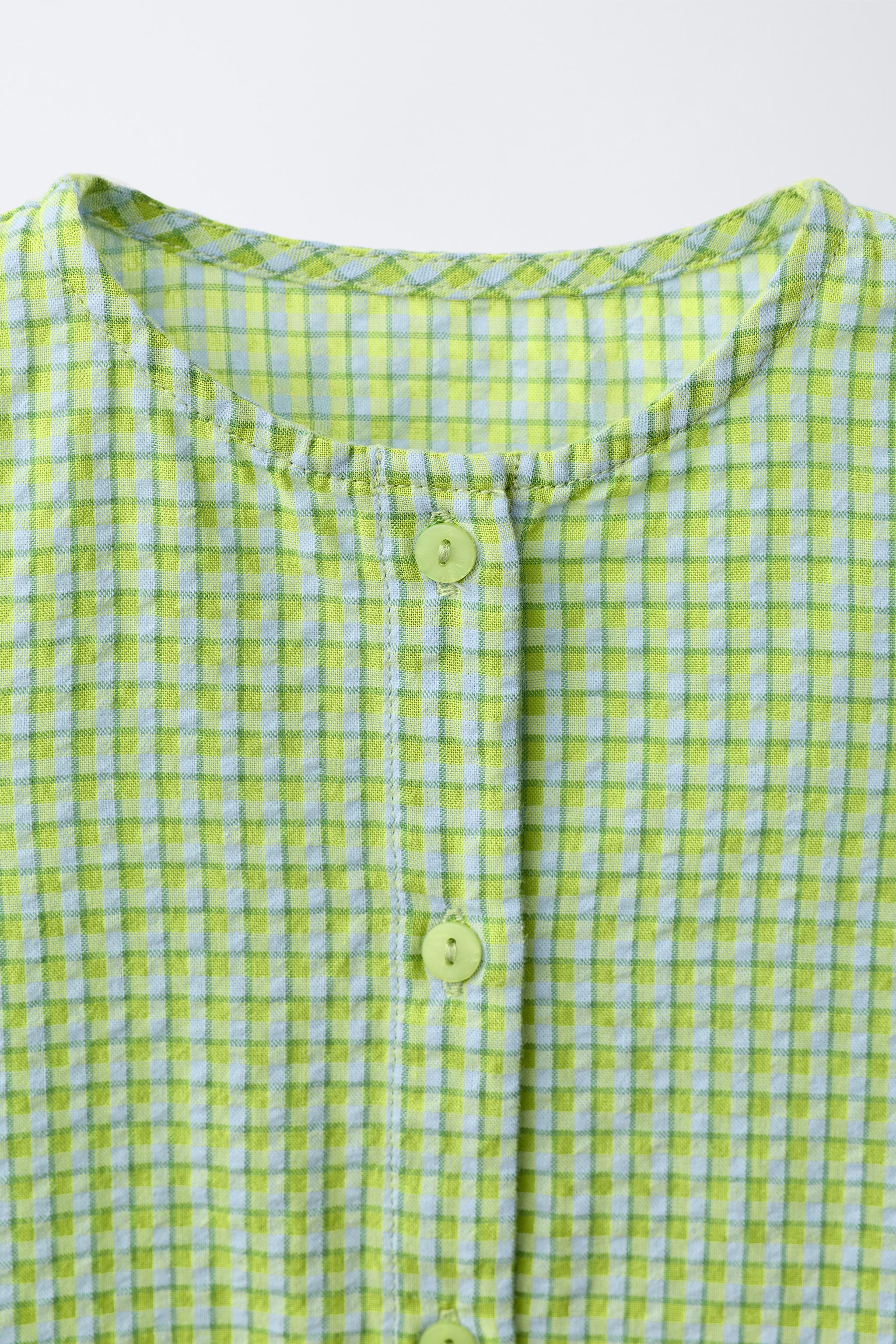 TEXTURED CHECK ROMPER