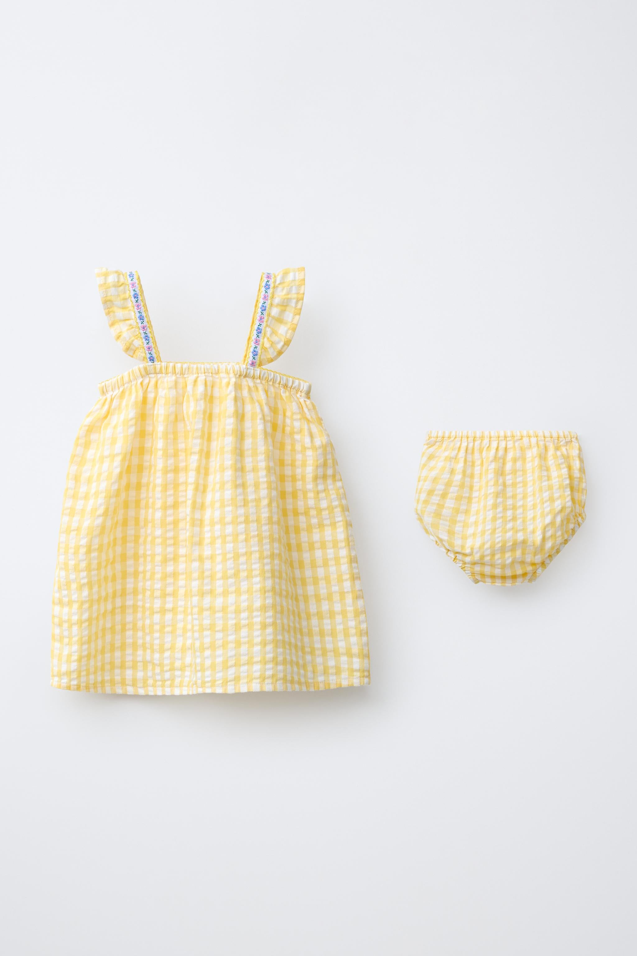 FLORAL GINGHAM DRESS AND KNICKERS