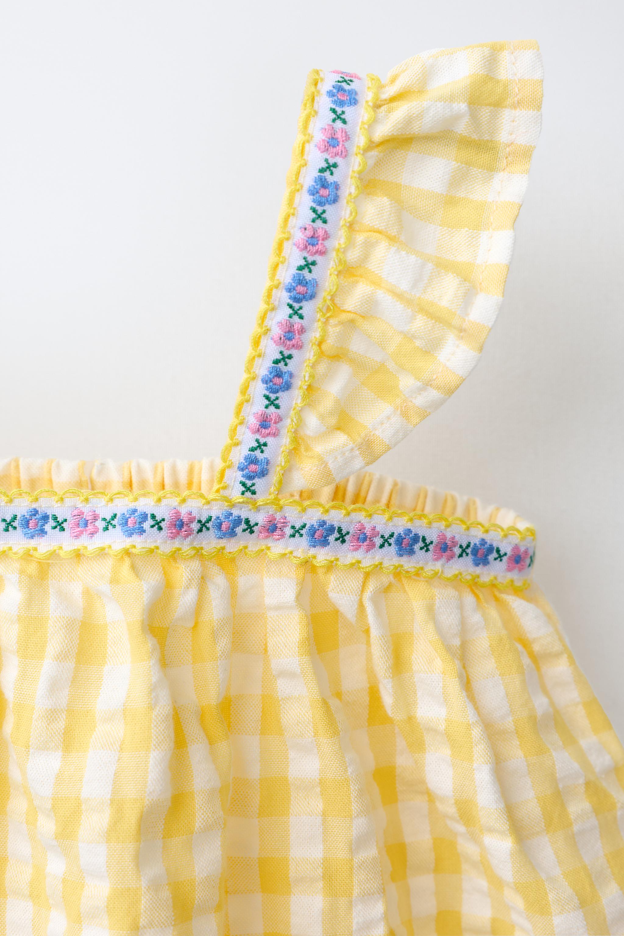 FLORAL GINGHAM DRESS AND KNICKERS