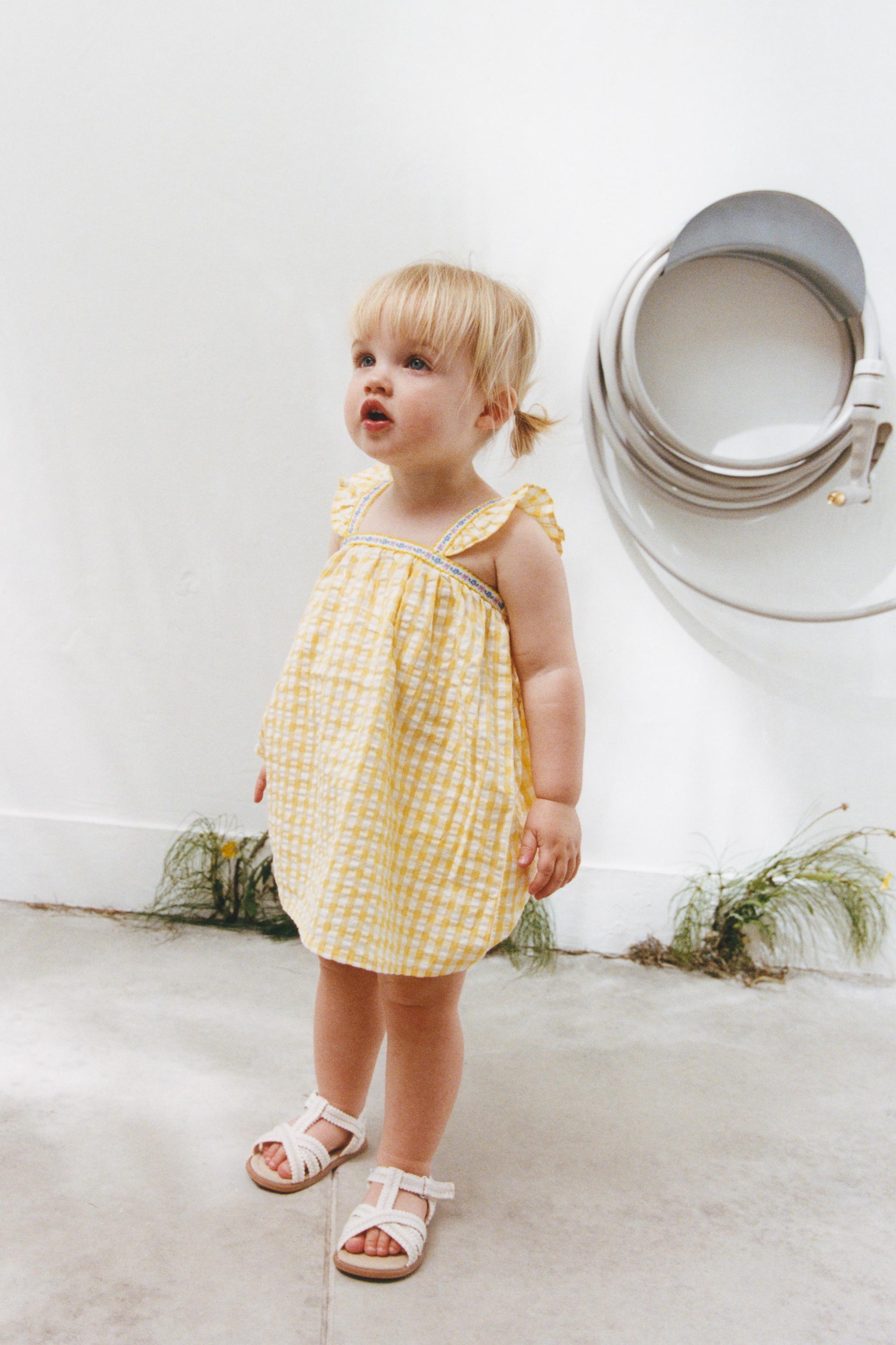 FLORAL GINGHAM DRESS AND KNICKERS