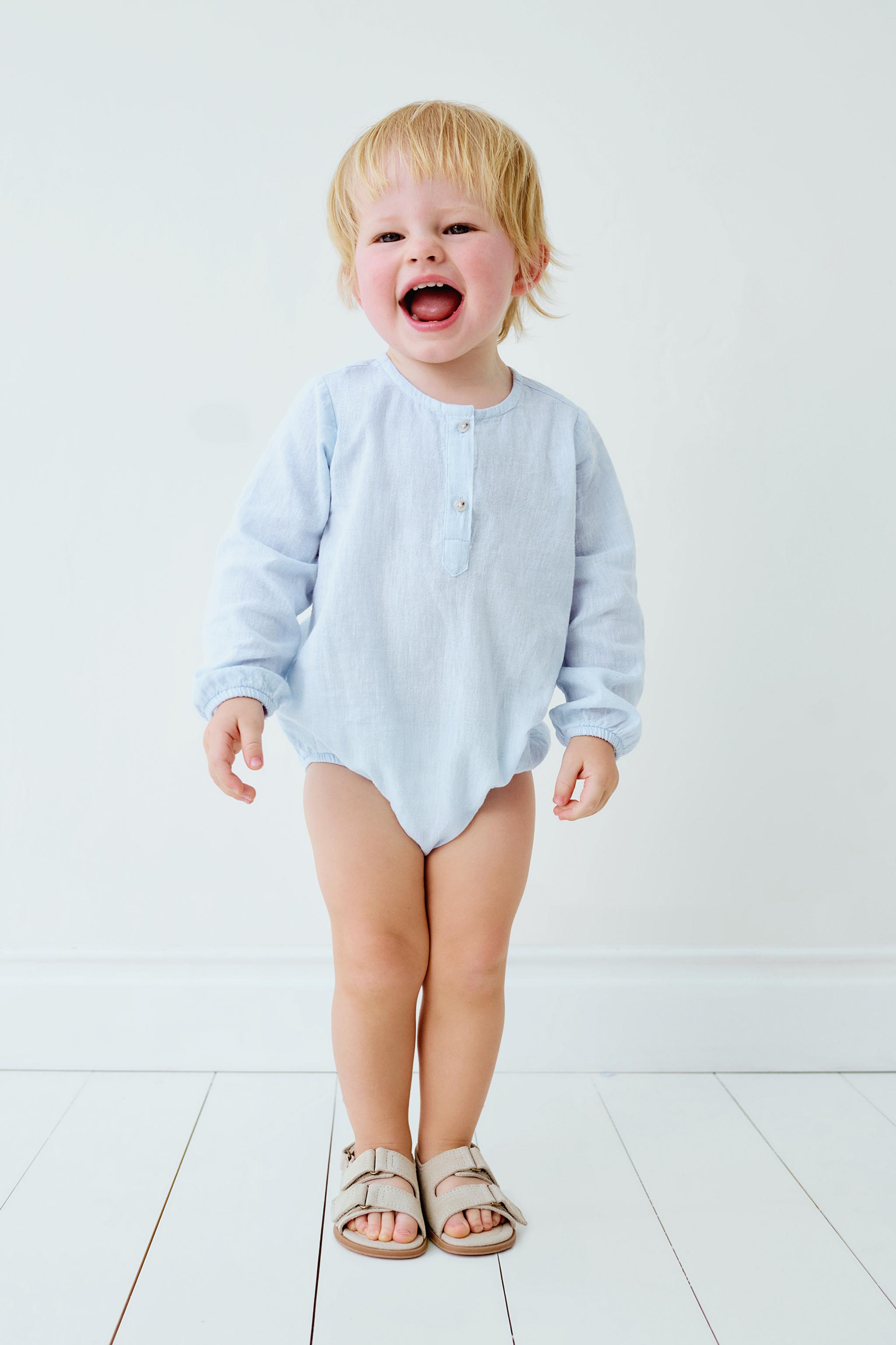 COTTON AND LINEN BODYSUIT
