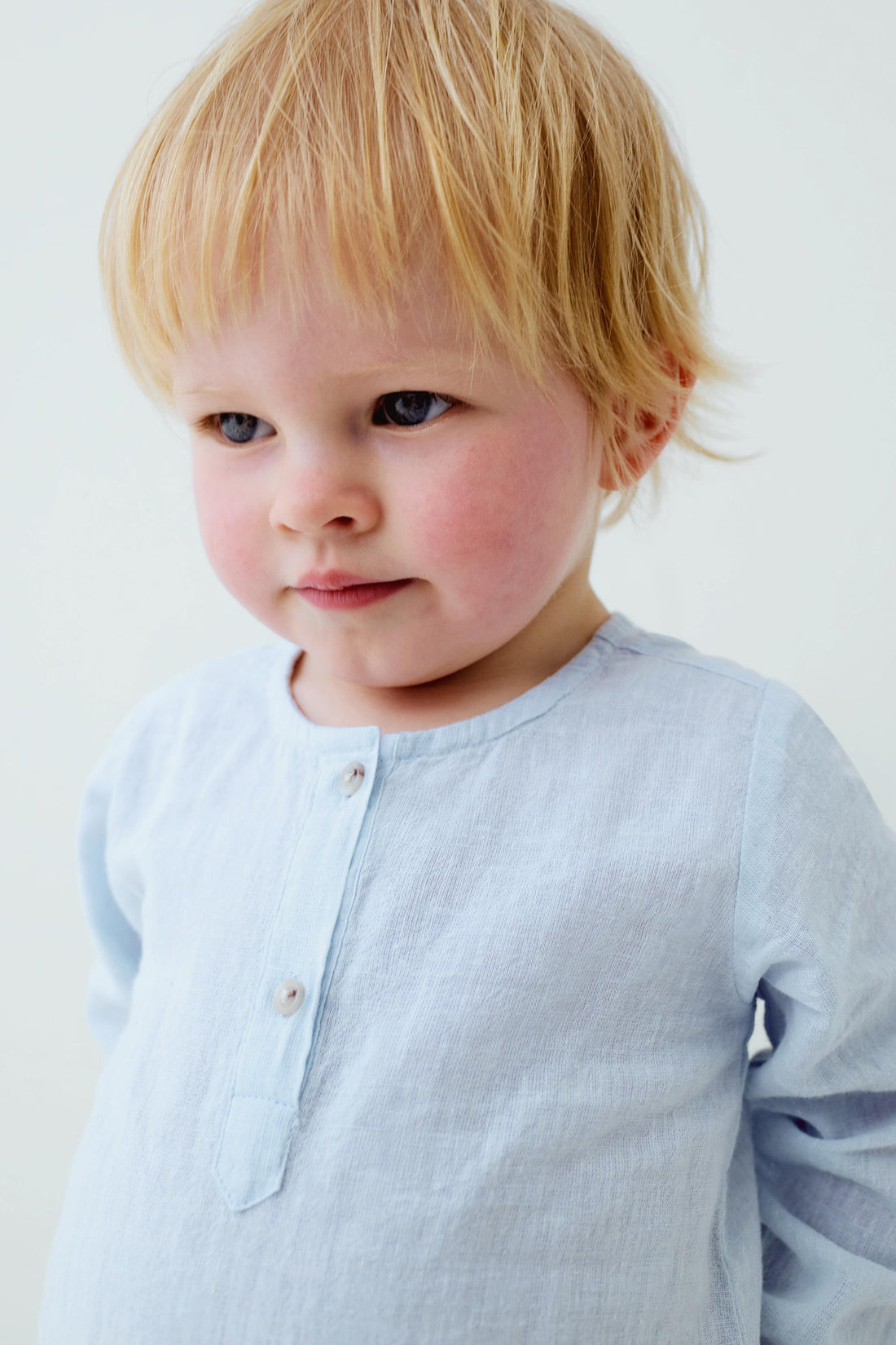 COTTON AND LINEN BODYSUIT - Blue / 12-18 months (86 cm)