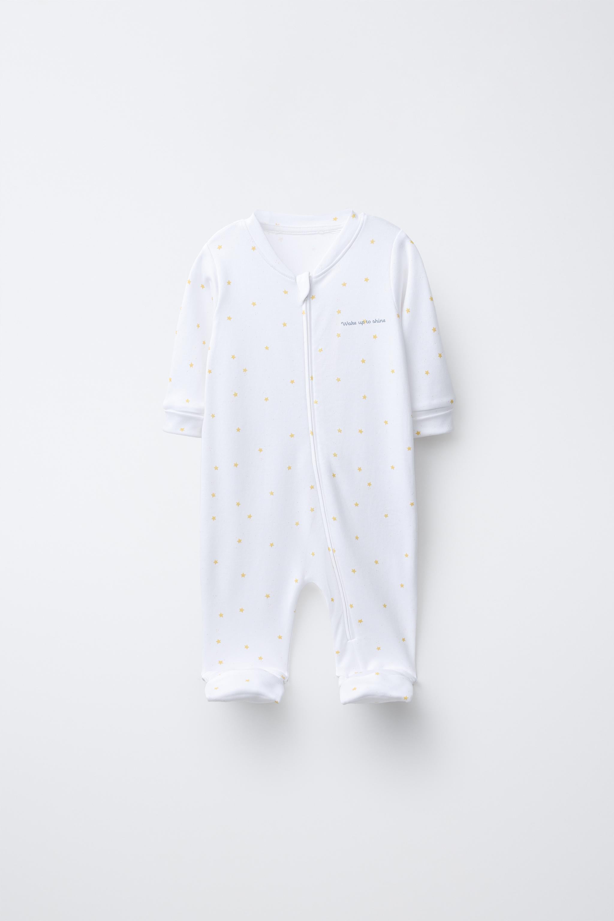 TWO-PACK OF WARM STRIPED AND STAR PRINT SLEEPSUITS WITH CONVERTIBLE FEET