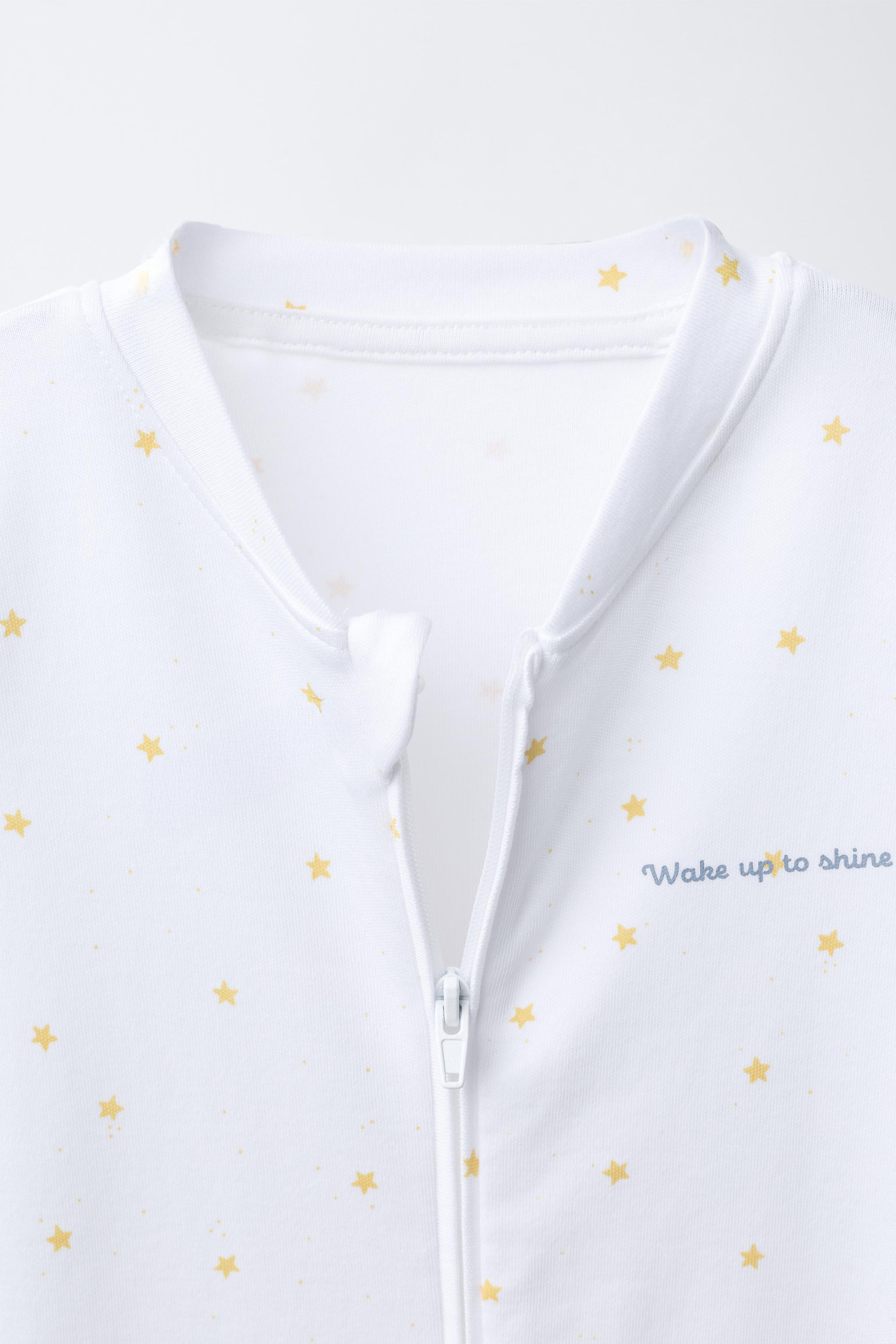 TWO-PACK OF WARM STRIPED AND STAR PRINT SLEEPSUITS WITH CONVERTIBLE FEET