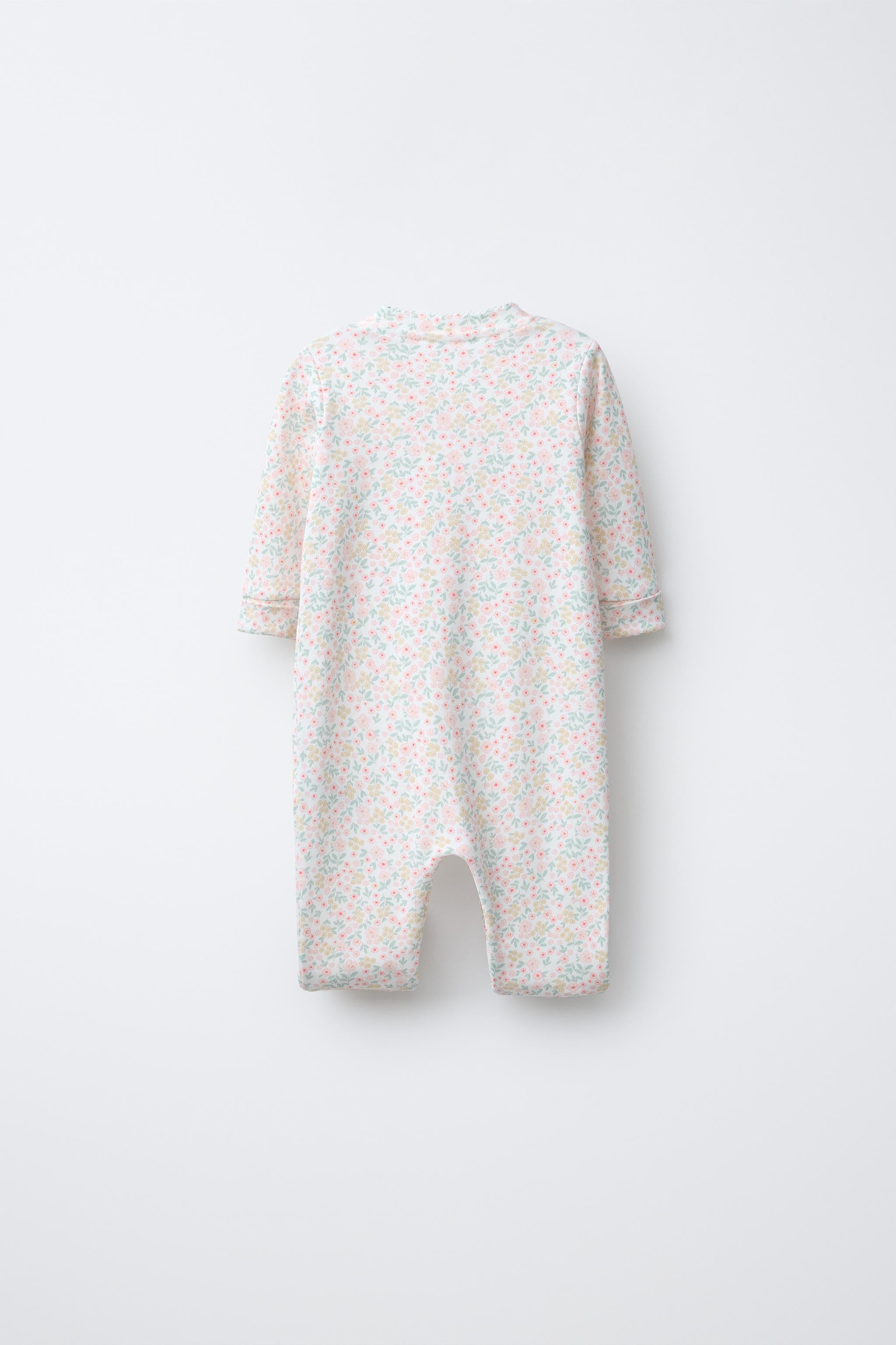 TWO-PACK OF WARM ALL-IN-ONE SLEEPSUITS WITH CONVERTIBLE FEET AND FLORAL PRINT