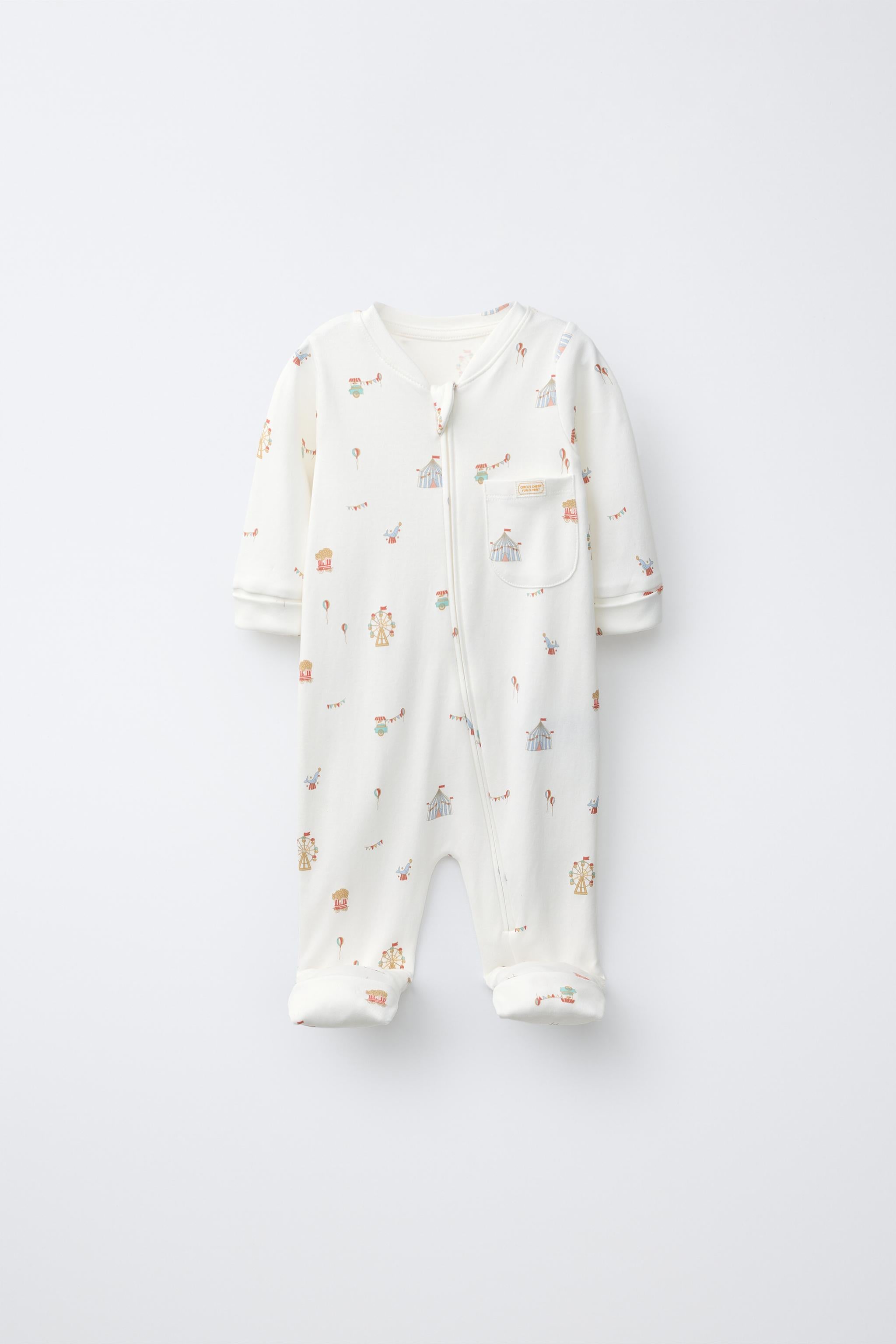 TWO-PACK OF CIRCUS AND STRIPE CONVERTIBLE FOOT SLEEPSUITS