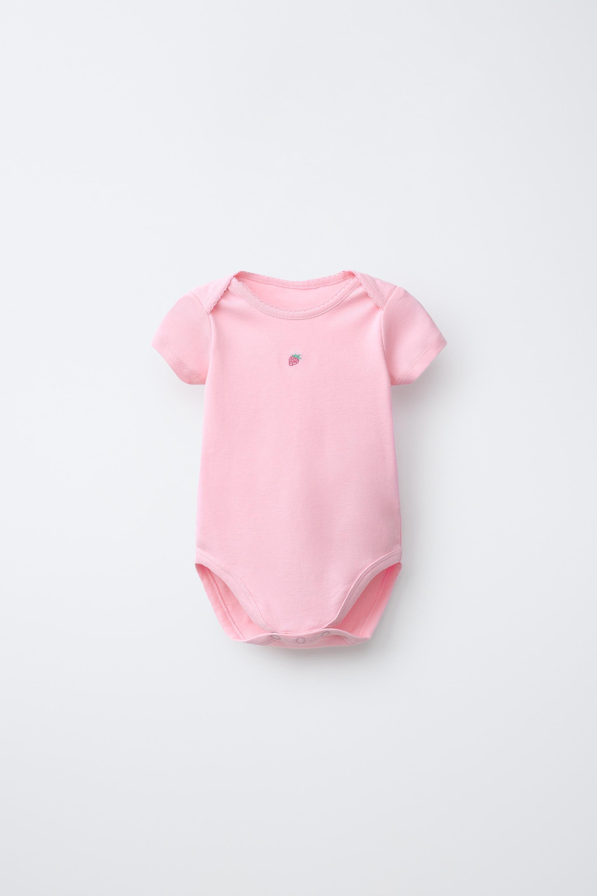5-PACK OF SHORT SLEEVE FLOWER & STRAWBERRY BODYSUITS