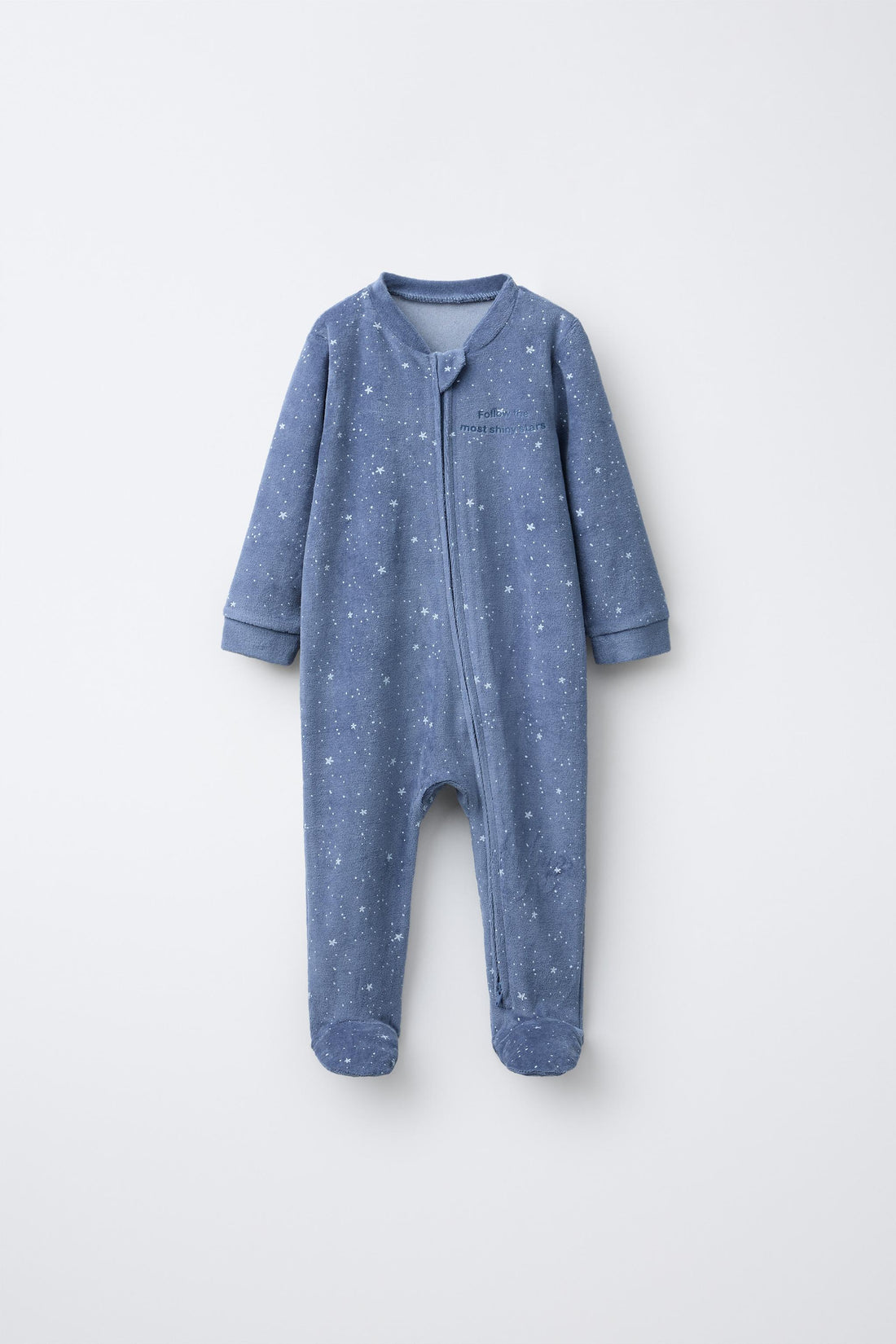 VELOUR STAR PRINT SLEEPSUIT - Blue / 12-18 months (86 cm)
