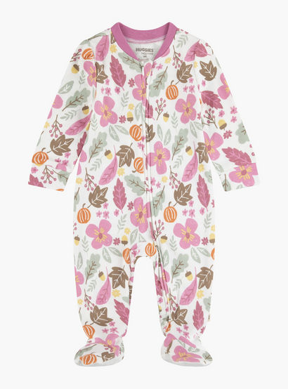 Huggies Floral Printed Long Sleeves Sleepsuit-baby-girls-clothing-nightwear-sleepsuits-image-1