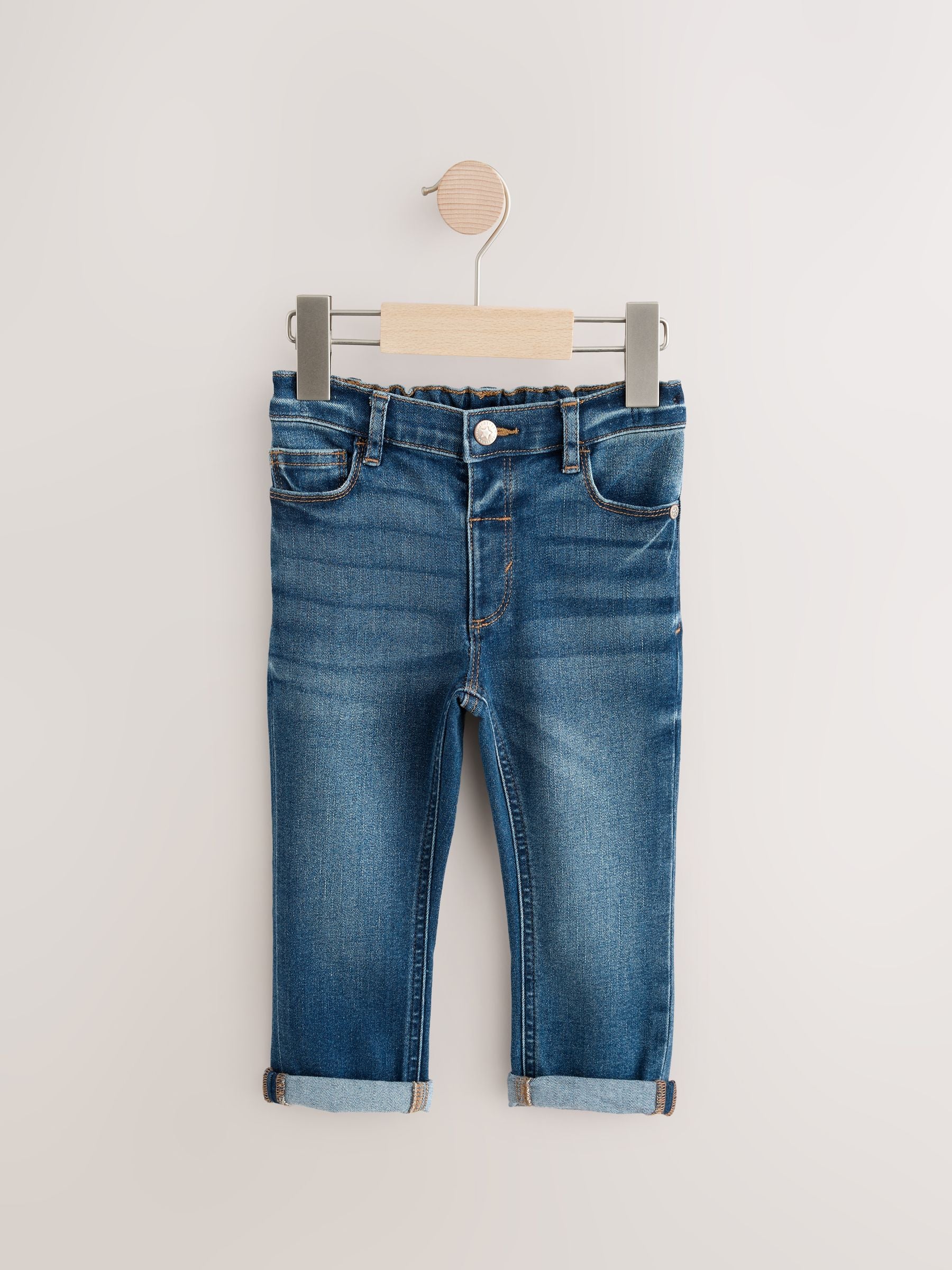 Mid Blue Denim Regular Fit Comfort Stretch Jeans (3mths-7yrs) - Size 3-6 Months (62-68cm) - Default 1