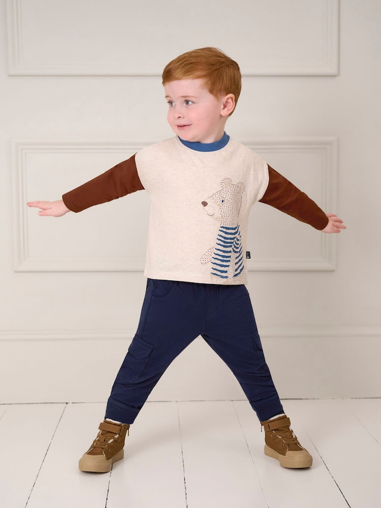 JoJo Maman Bébé Indigo Blue & Navy Blue 2-Pack Cargo Joggers - Size Up To 3 Months (50 - 62cm)