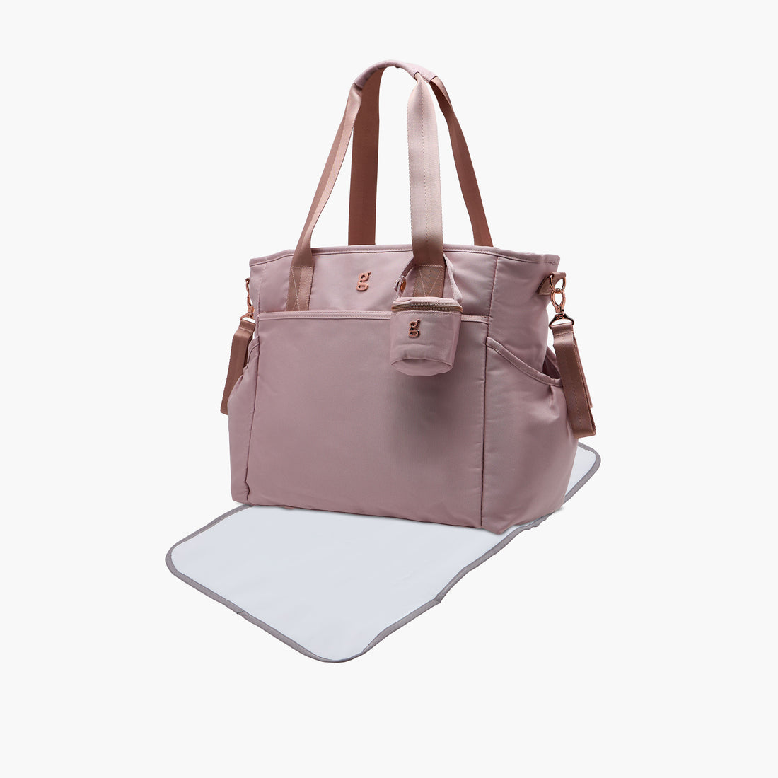 Giggles Textured Diaper Bag with Zip Closure - Gold