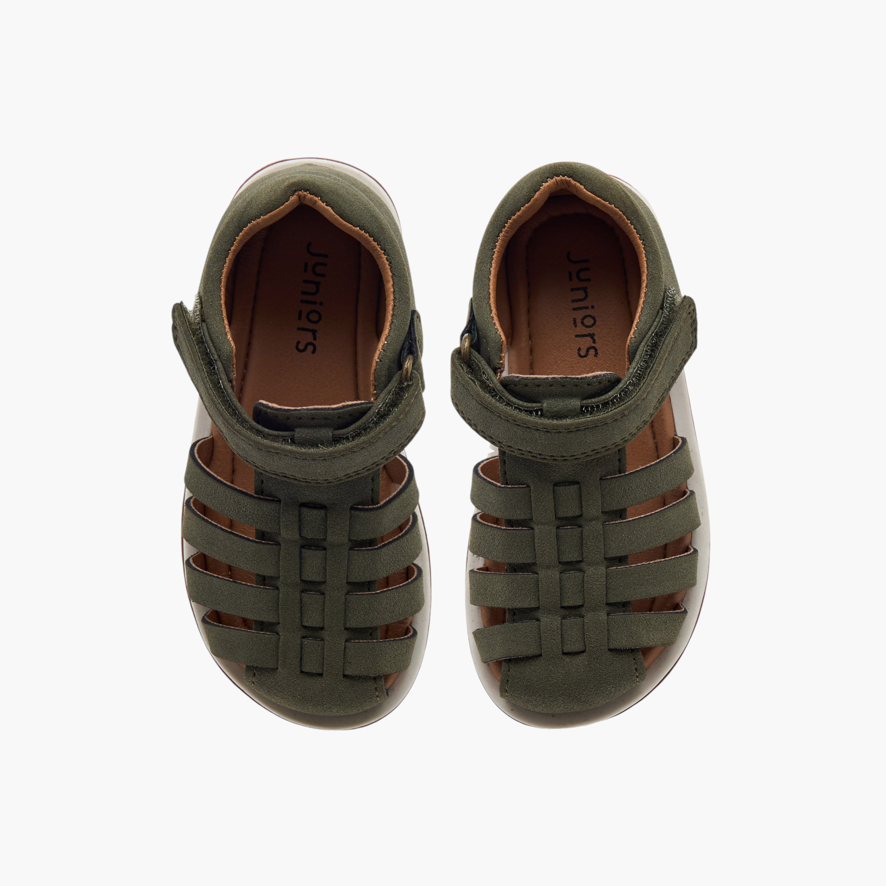 Juniors Solid Sandals with Hook and Loop Closure