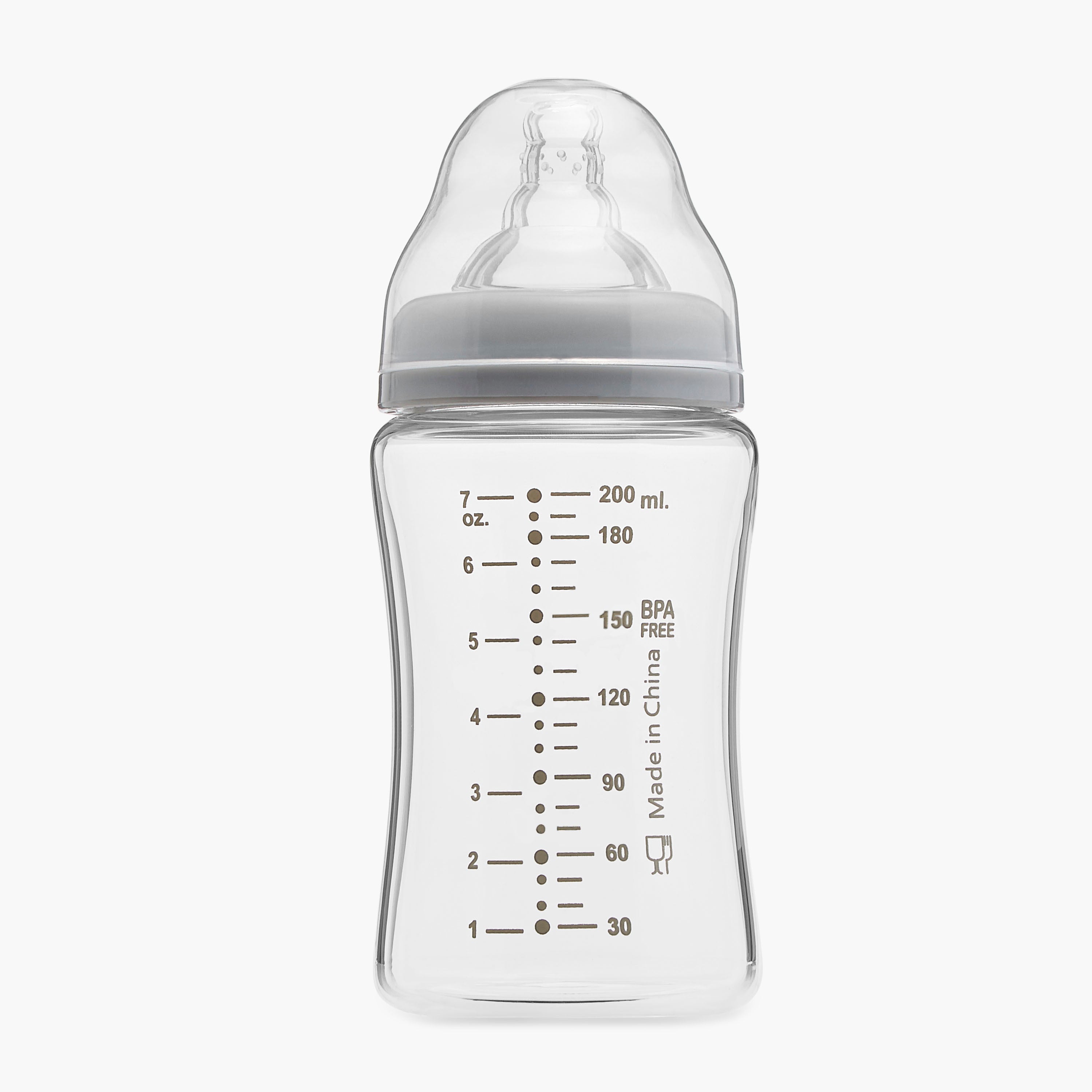 Giggles Printed Glass Feeding Bottle - 200 ml