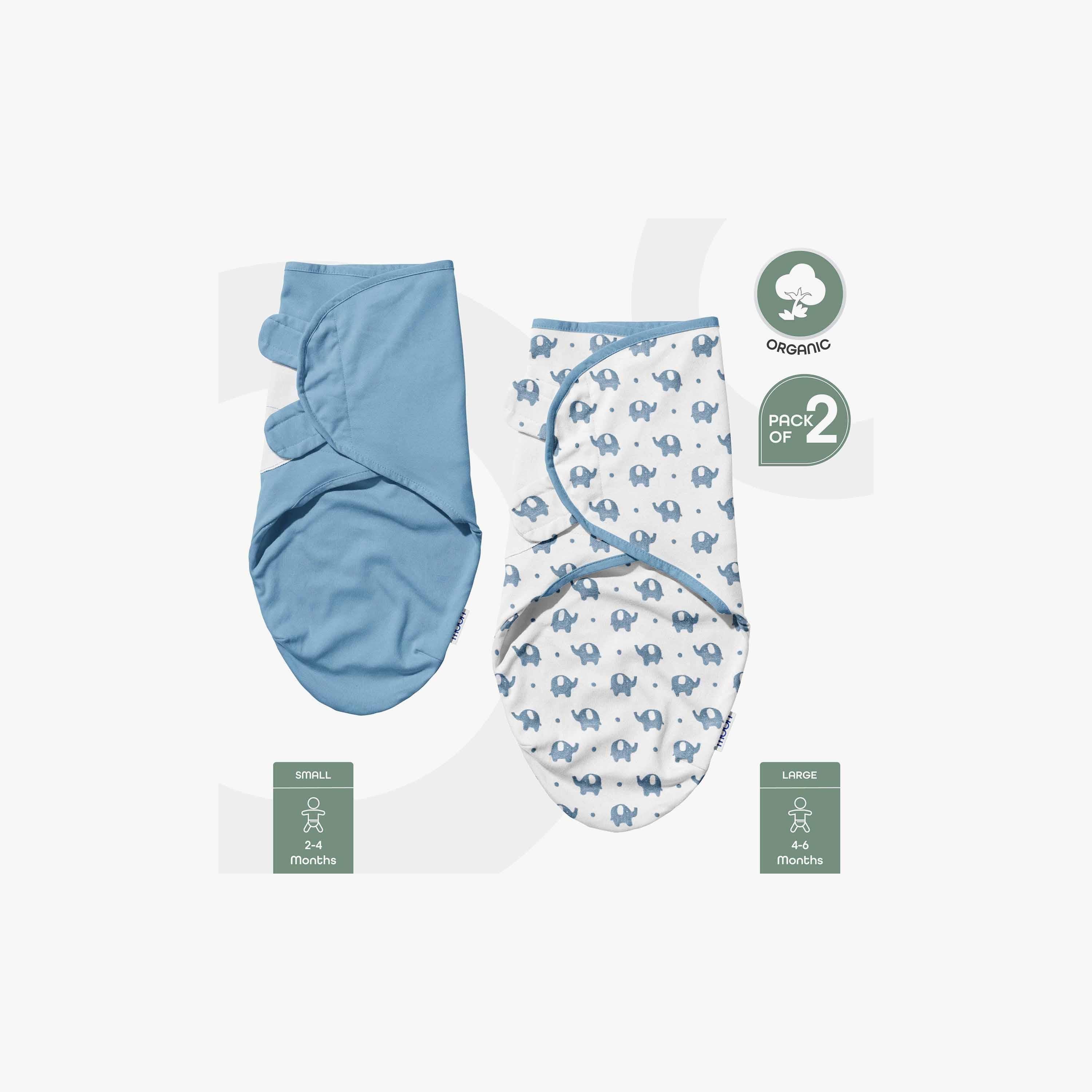 Moon Organic Swaddle with Hook and Loop Closure - Set of 2