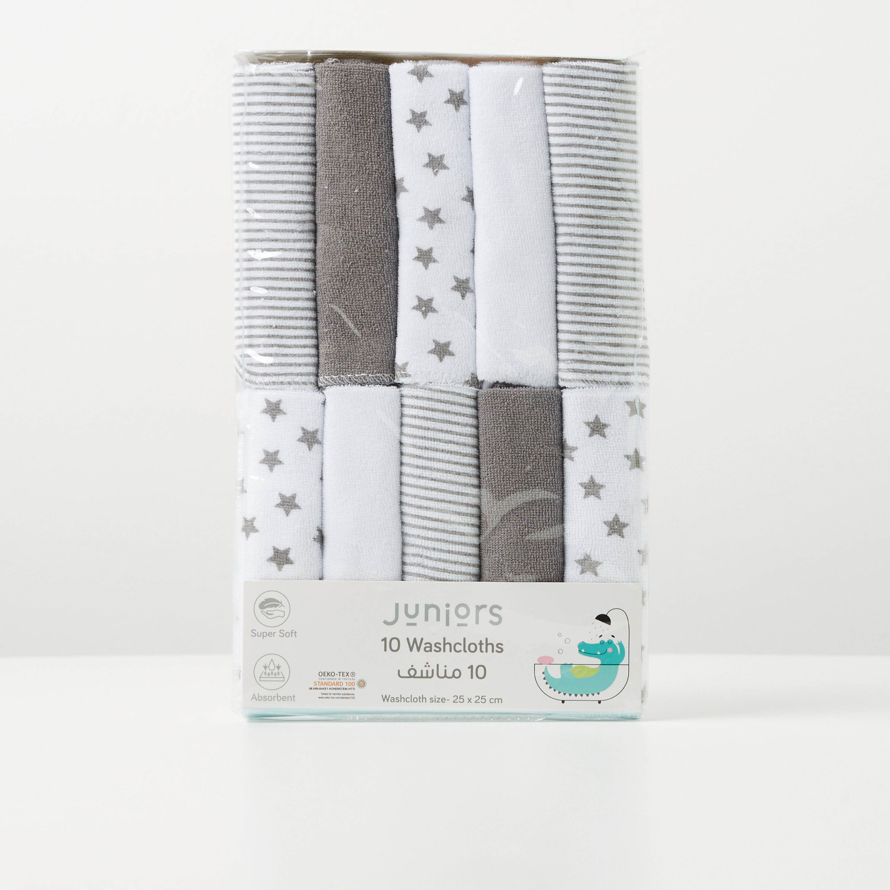 Juniors Printed Wash Cloth - Set of 10